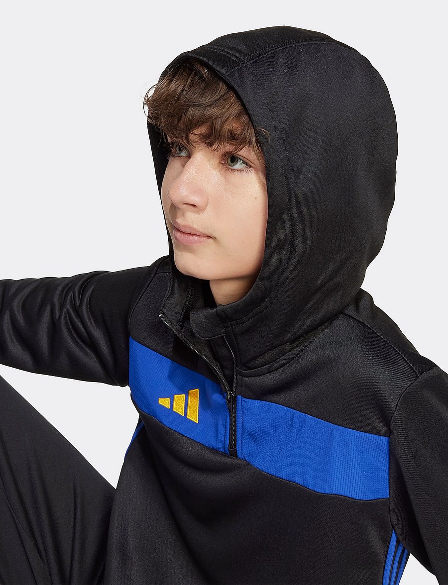 adidas Performance - TIRO ES SW HD Y - džemperi ar kapuci - black/selubl/creyel - 4