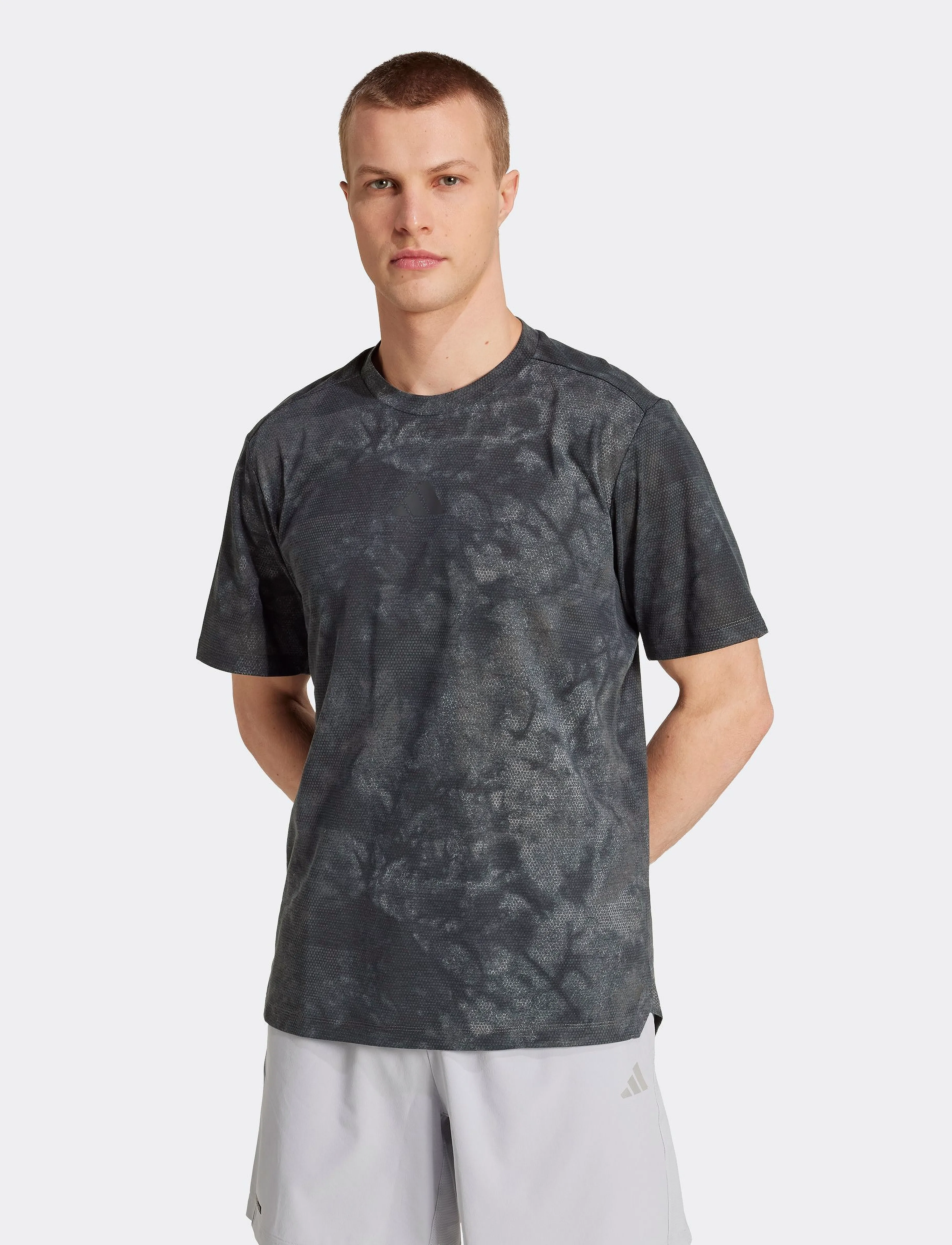 adidas Performance - POWER AOP TEE - t-shirts - grey/gresix/black - 0