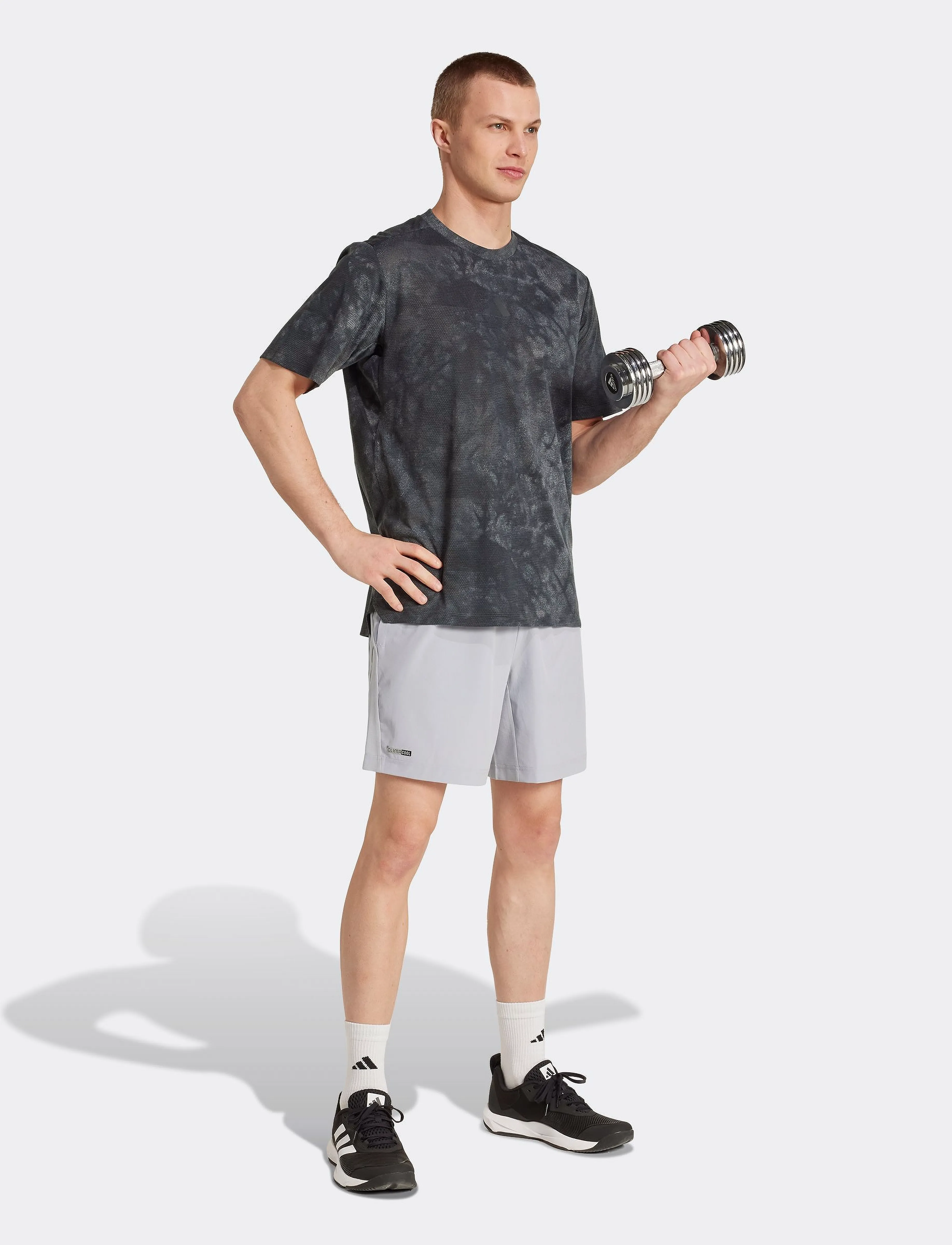 adidas Performance - POWER AOP TEE - laveste priser - grey/gresix/black - 3