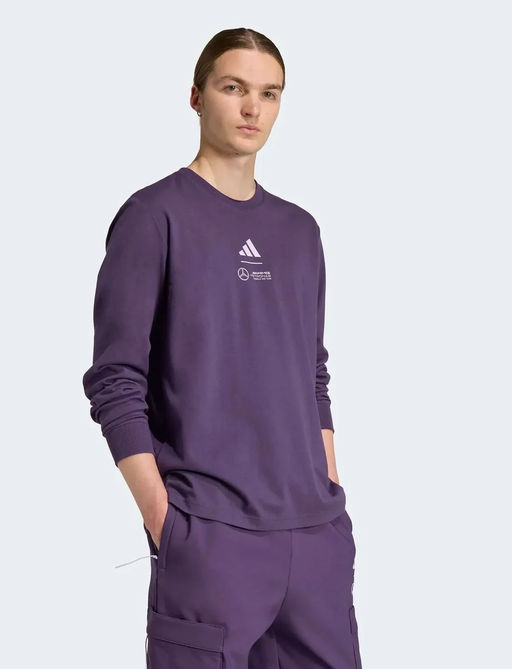 adidas Performance - MER PW TEE LS M - langarmshirts - aurplu - 0