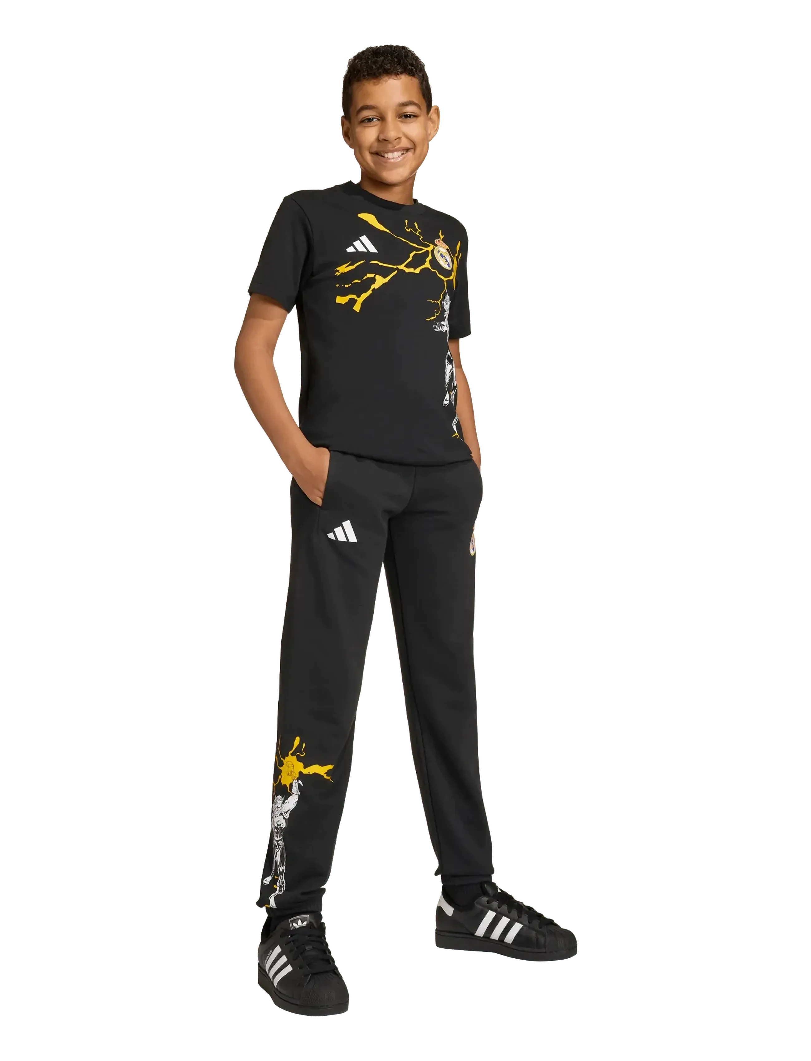 adidas Performance Real Marvel Tey, 164, Black, T-Shirts > Fodboldtrøjer, Børn