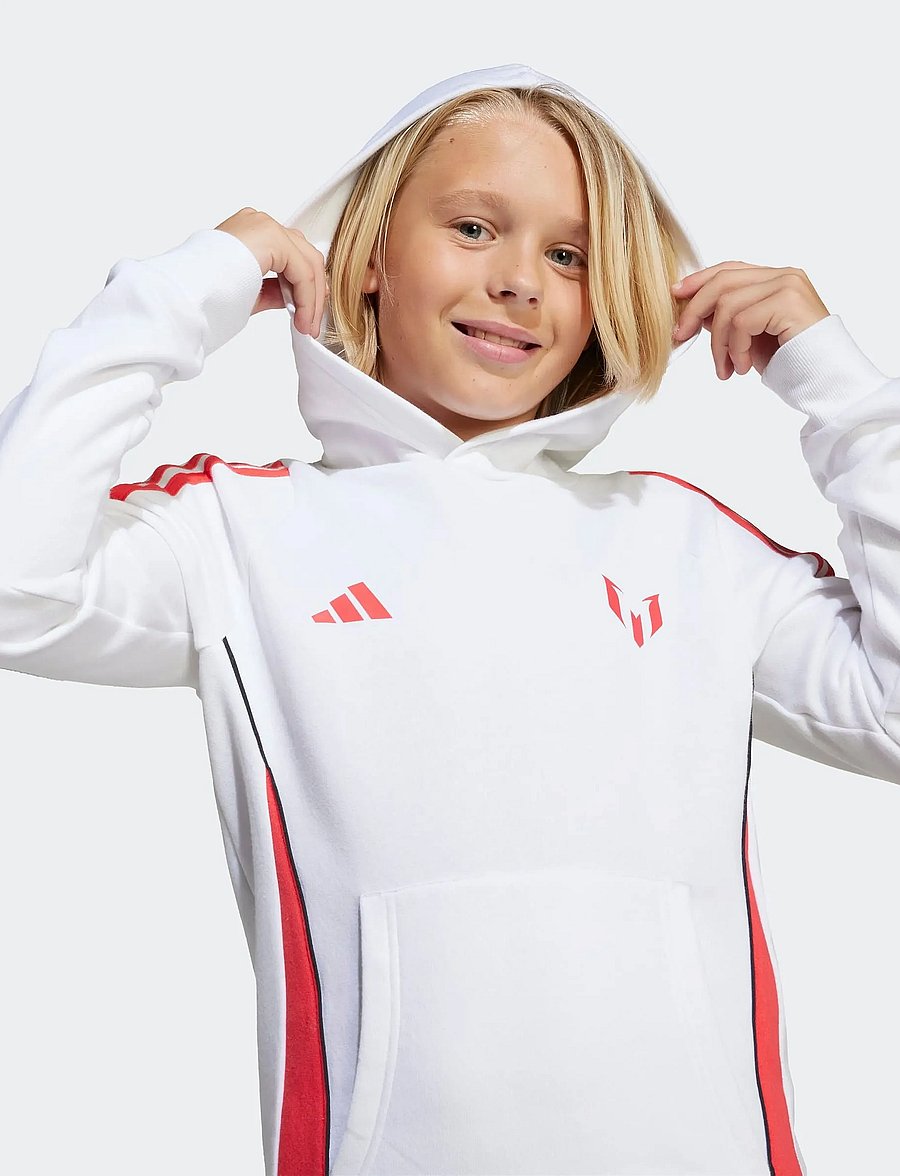 adidas Performance - MESSI HOODY Y - bluzy z kapturem - white - 3