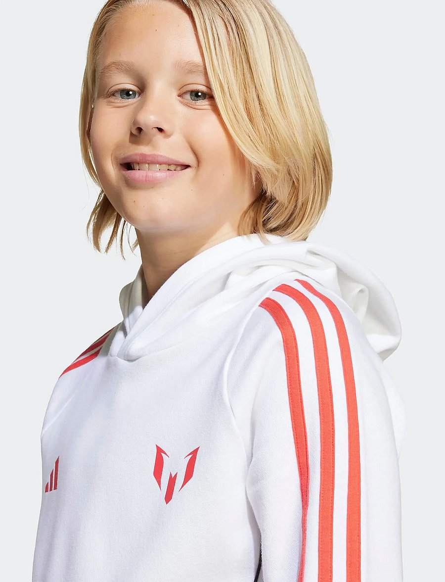 adidas Performance - MESSI HOODY Y - bluzy z kapturem - white - 5