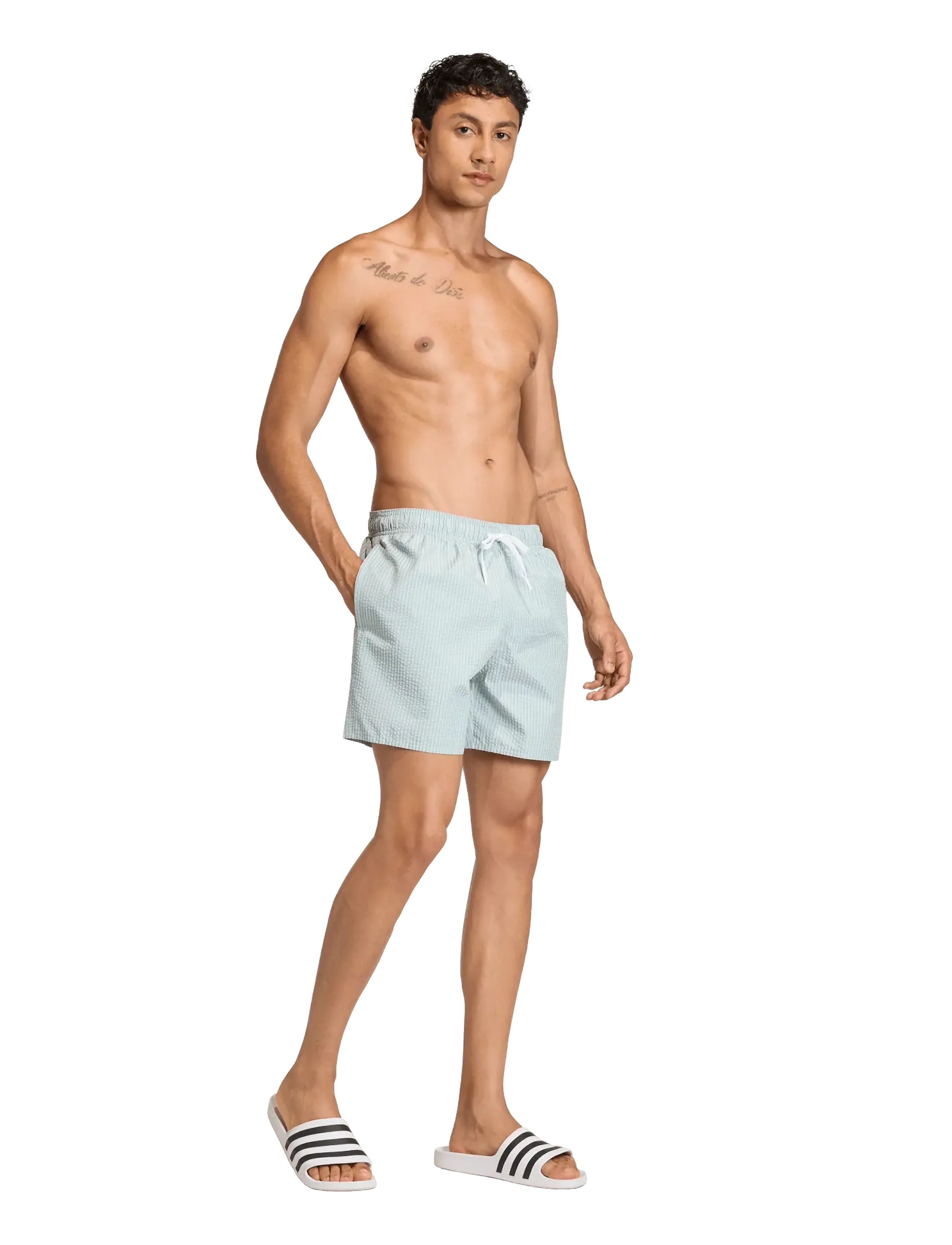 adidas Performance Seersckr Sh 5In, Mænd, Seersucker Badeshorts, Grøn, Str: S
