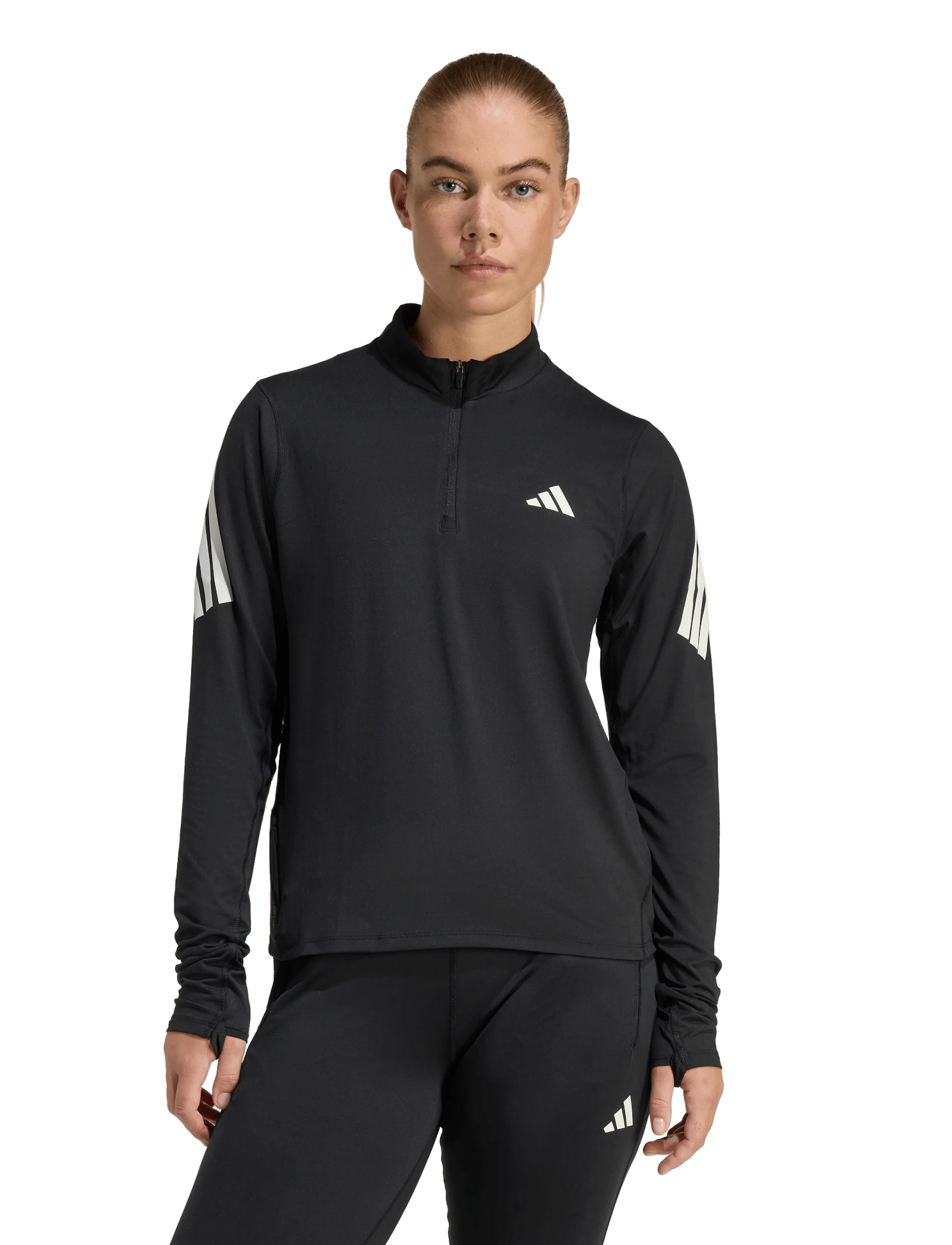 adidas Performance ADI365/// ZIP W - Pikkade varrukatega topid - BLACK / black