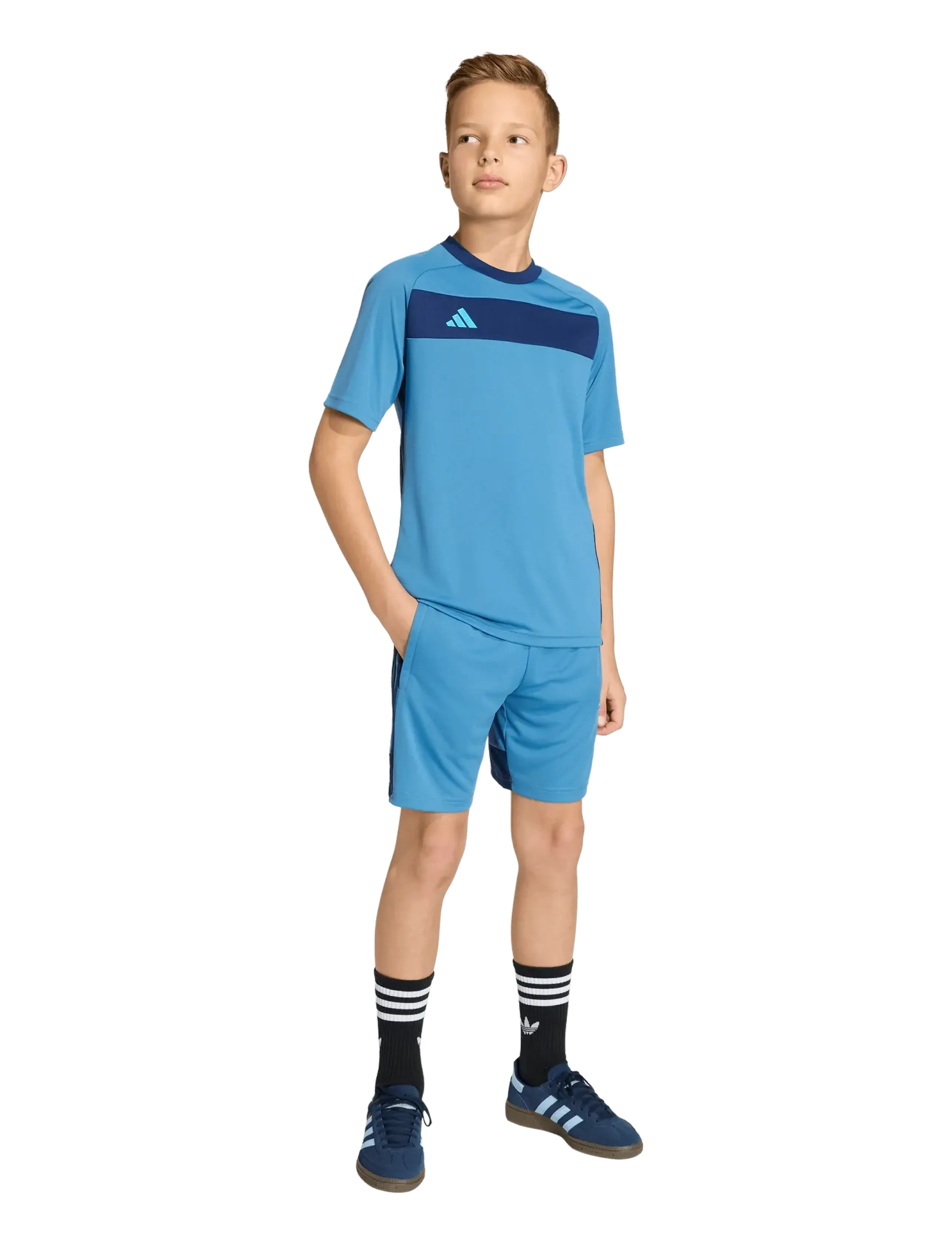 adidas Performance TIRO ES SHO Y - Sportimise püksid - DUIN/DKBLUE/LUAQ / blue