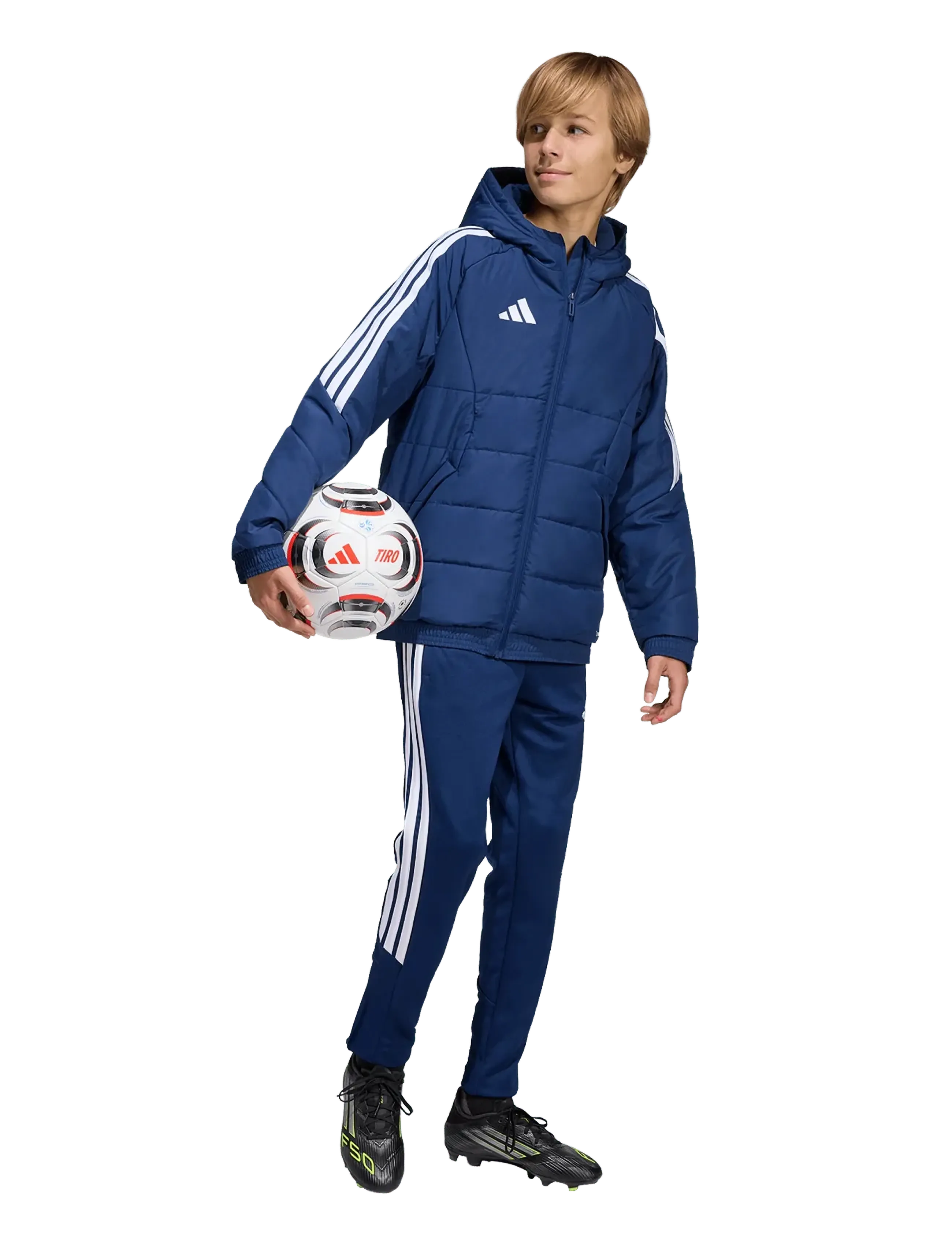 adidas Performance Tiro26 Win Jkty, Børn, Vatteret Hættejakke, Navy, Str: 140