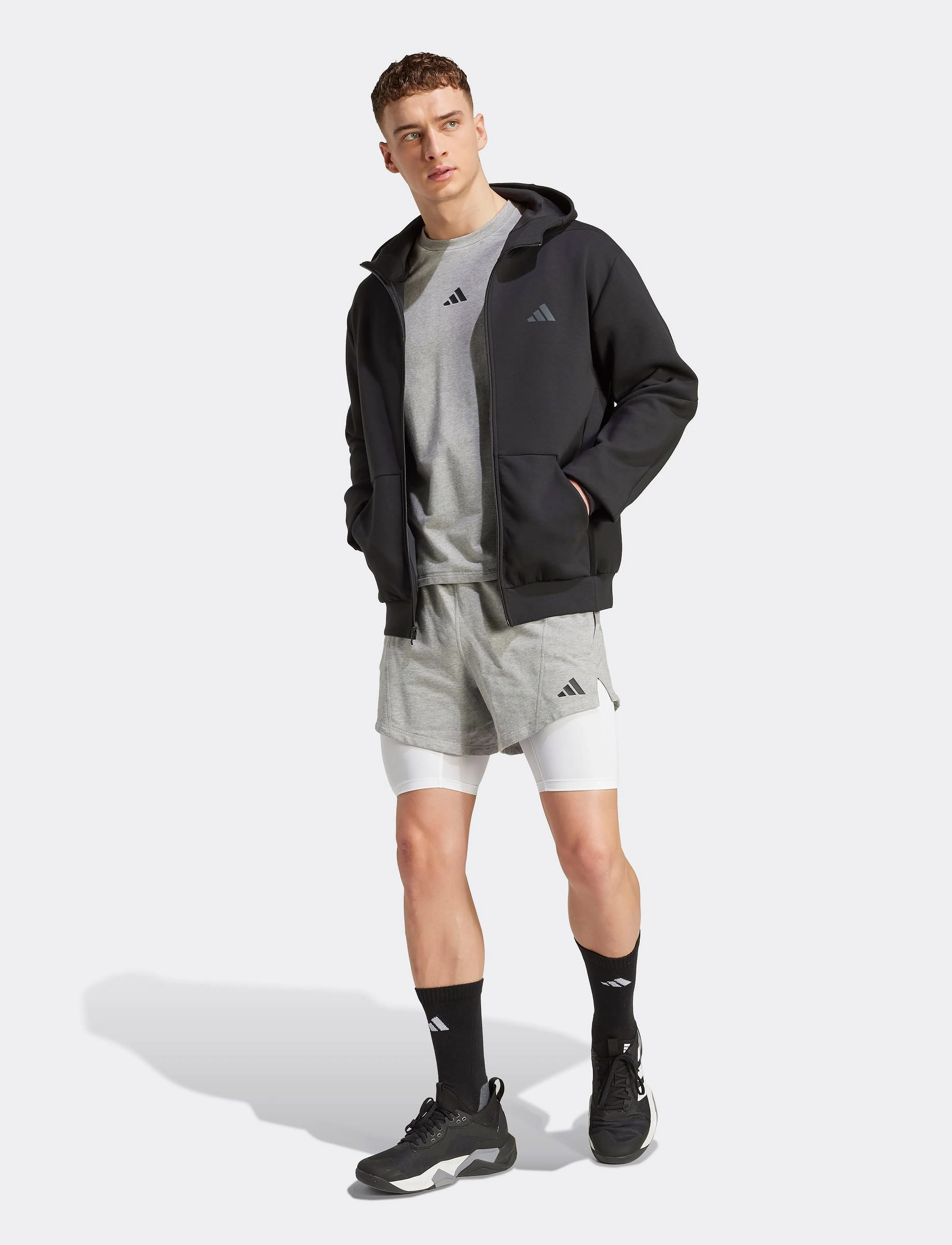 adidas Performance D4T X TEE - Tänavastiil - MGREYH / grey