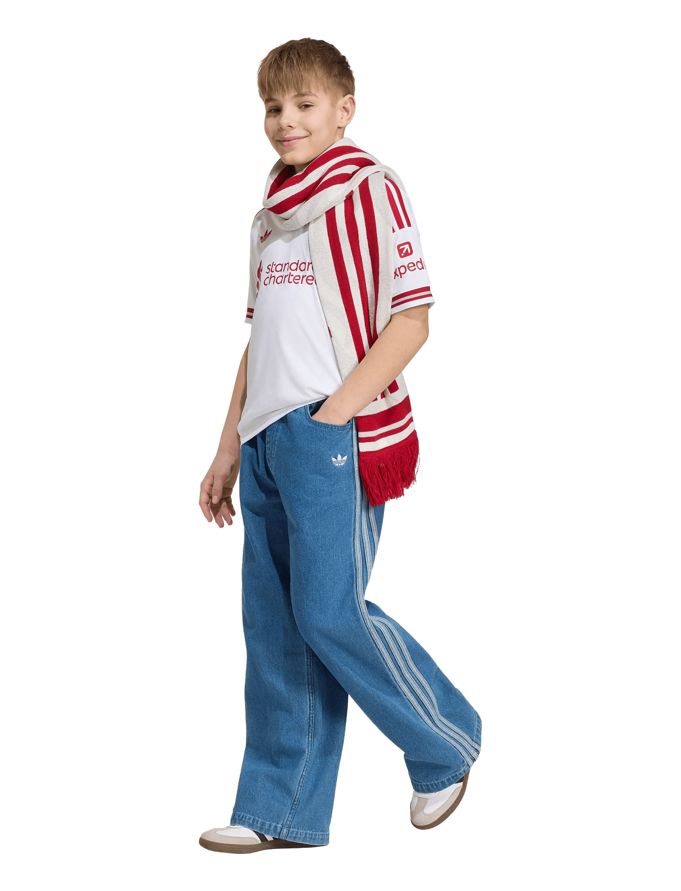 adidas Performance Lfc A Jsy Y, Liverpool FC Fodbold Udebanetrøje, Hvid, Str: 140