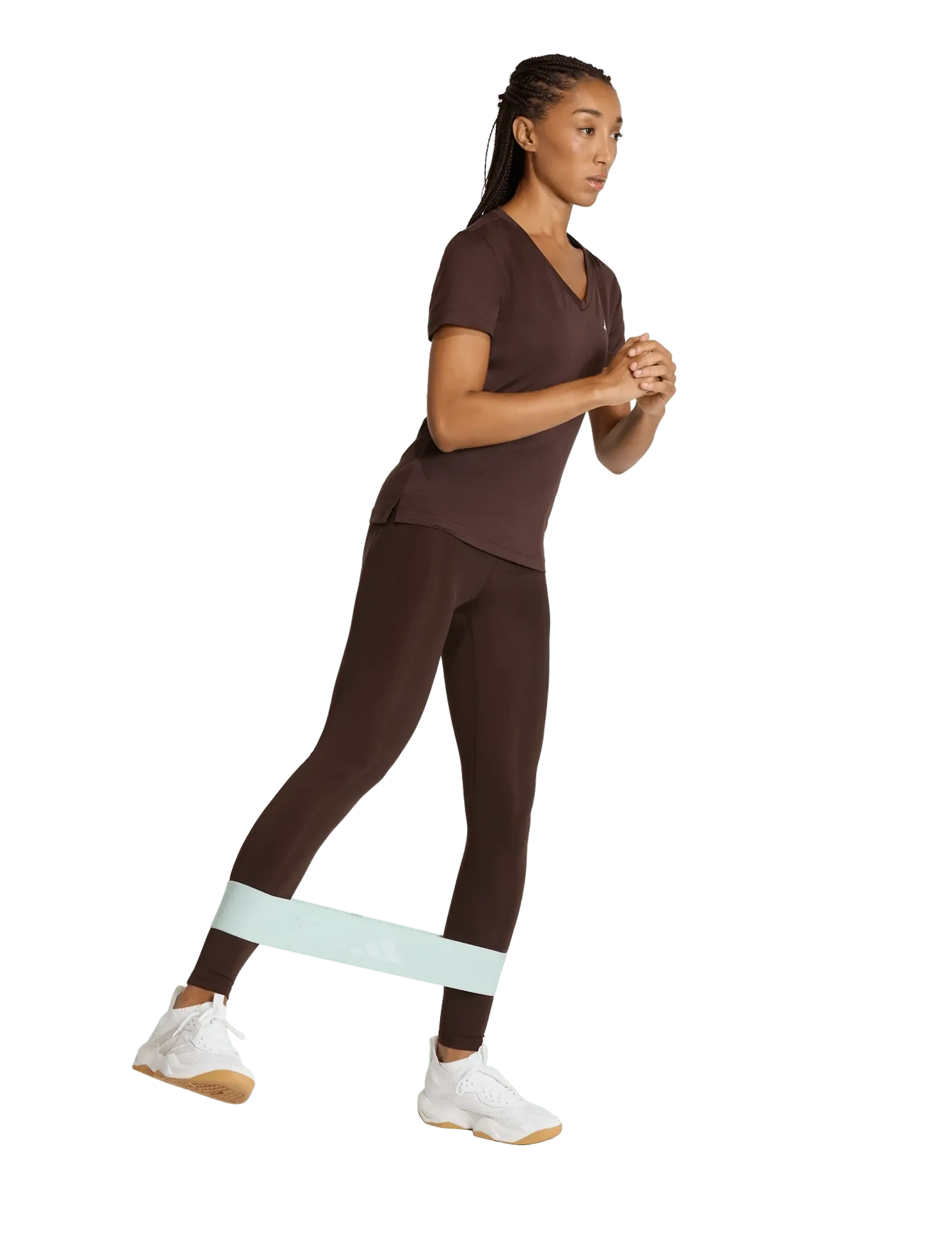 adidas Performance WE MIN V NK TEE - Alussärgid - AUCO / brown