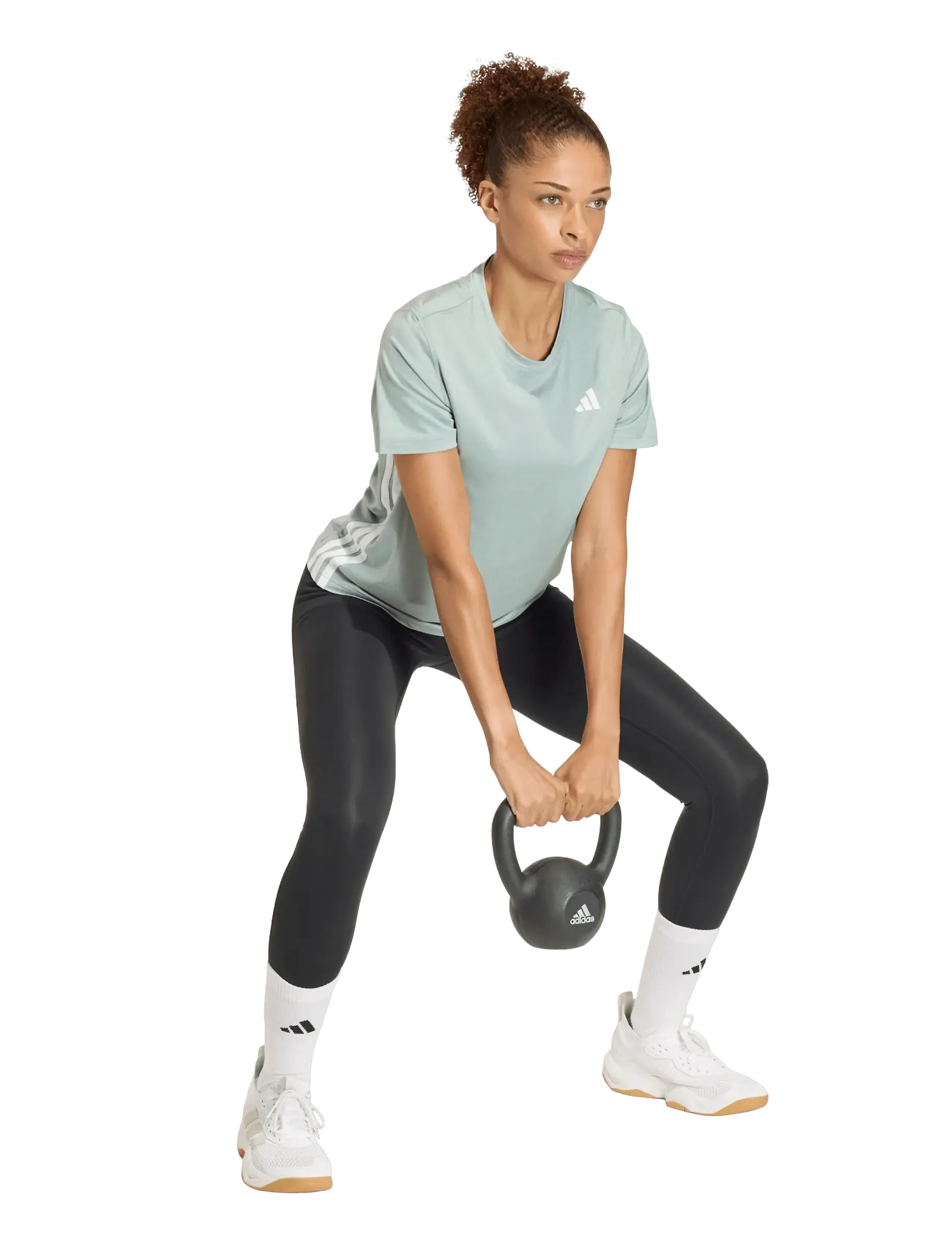 adidas Performance We 3S Crew Tee, XS, Grün, Frauen