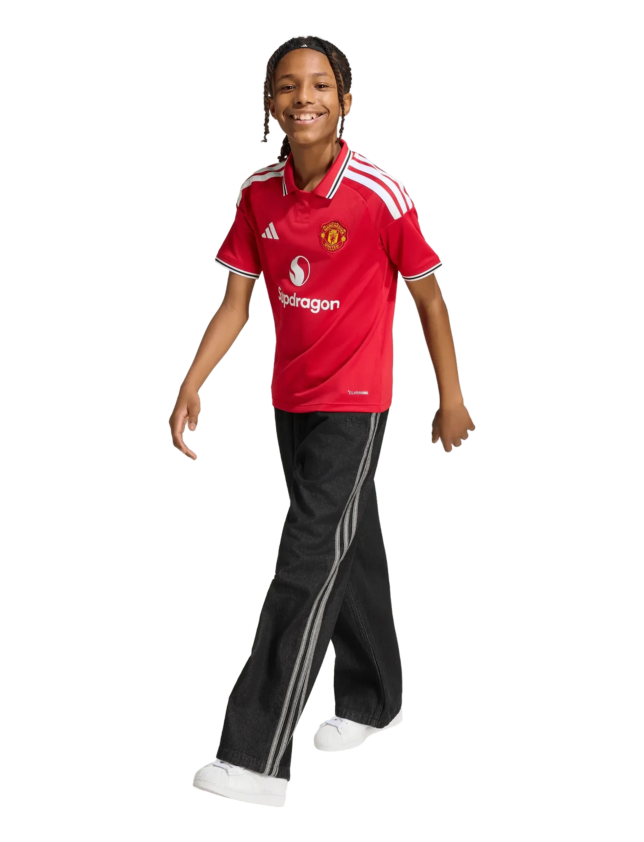adidas Performance Manchester United F.c. Home Jersey Youth, 128, Red, T-Shirts > Fodboldtrøjer, Børn
