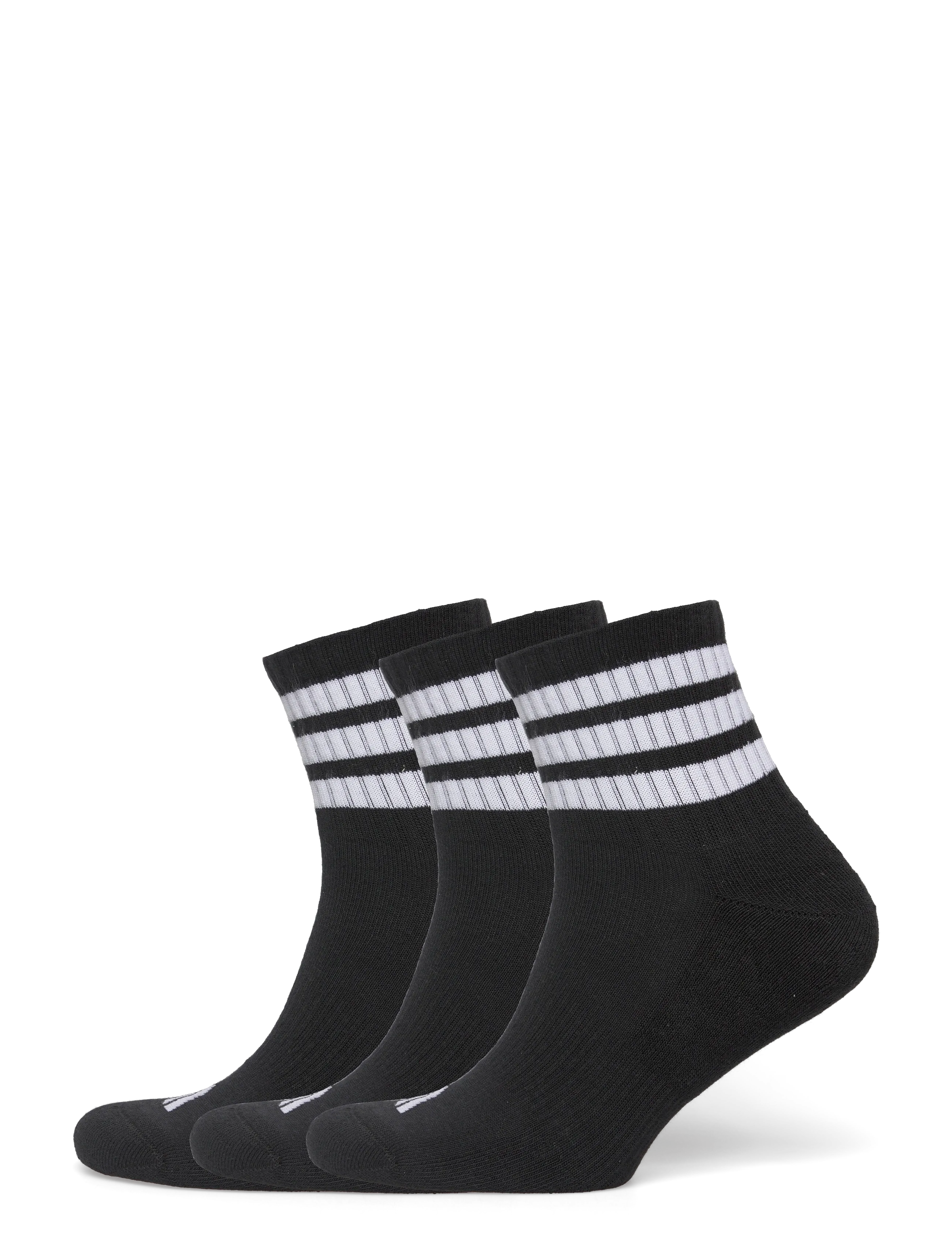 adidas Performance 3S ESS C MID 3P - Strømper - BLACK/WHITE/WHITE / black