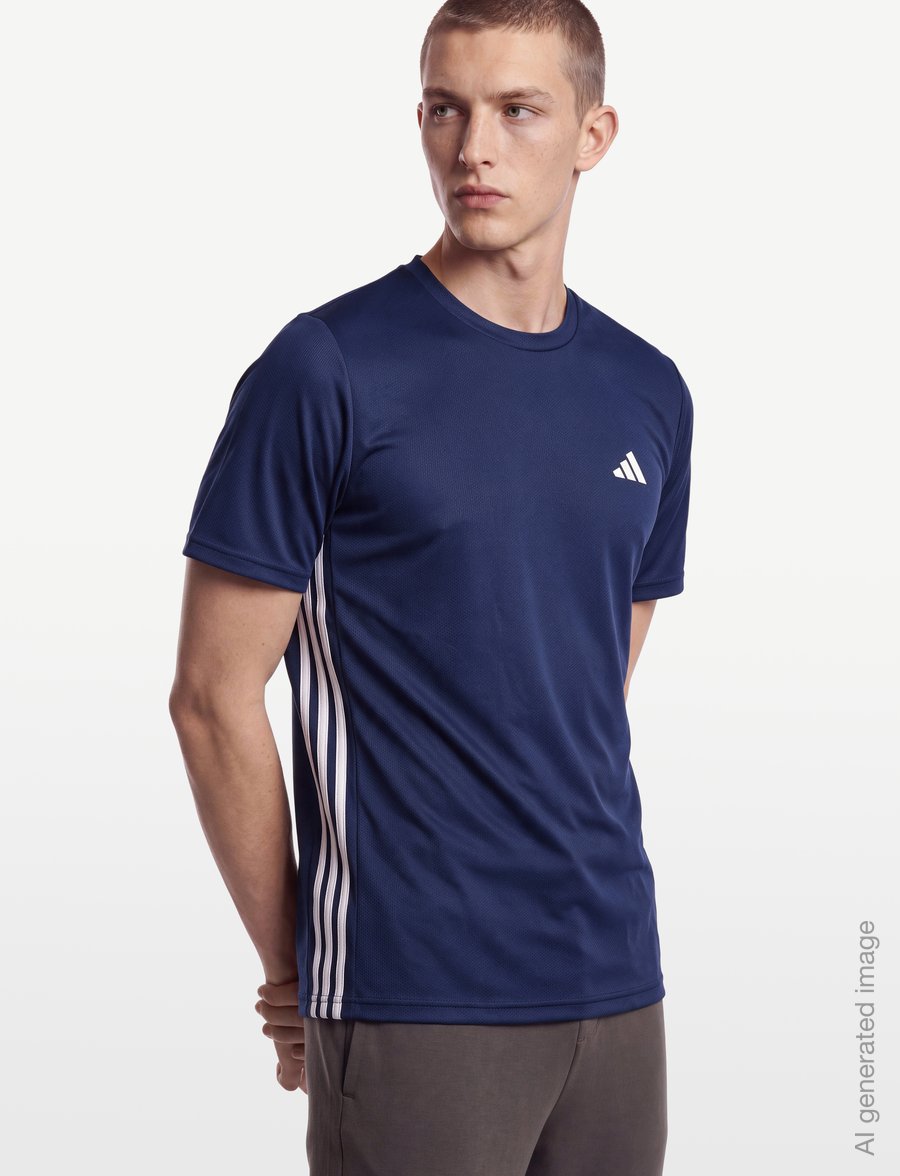 adidas Performance - WE BAS 3S T - t-shirts - dkblue/white - 5