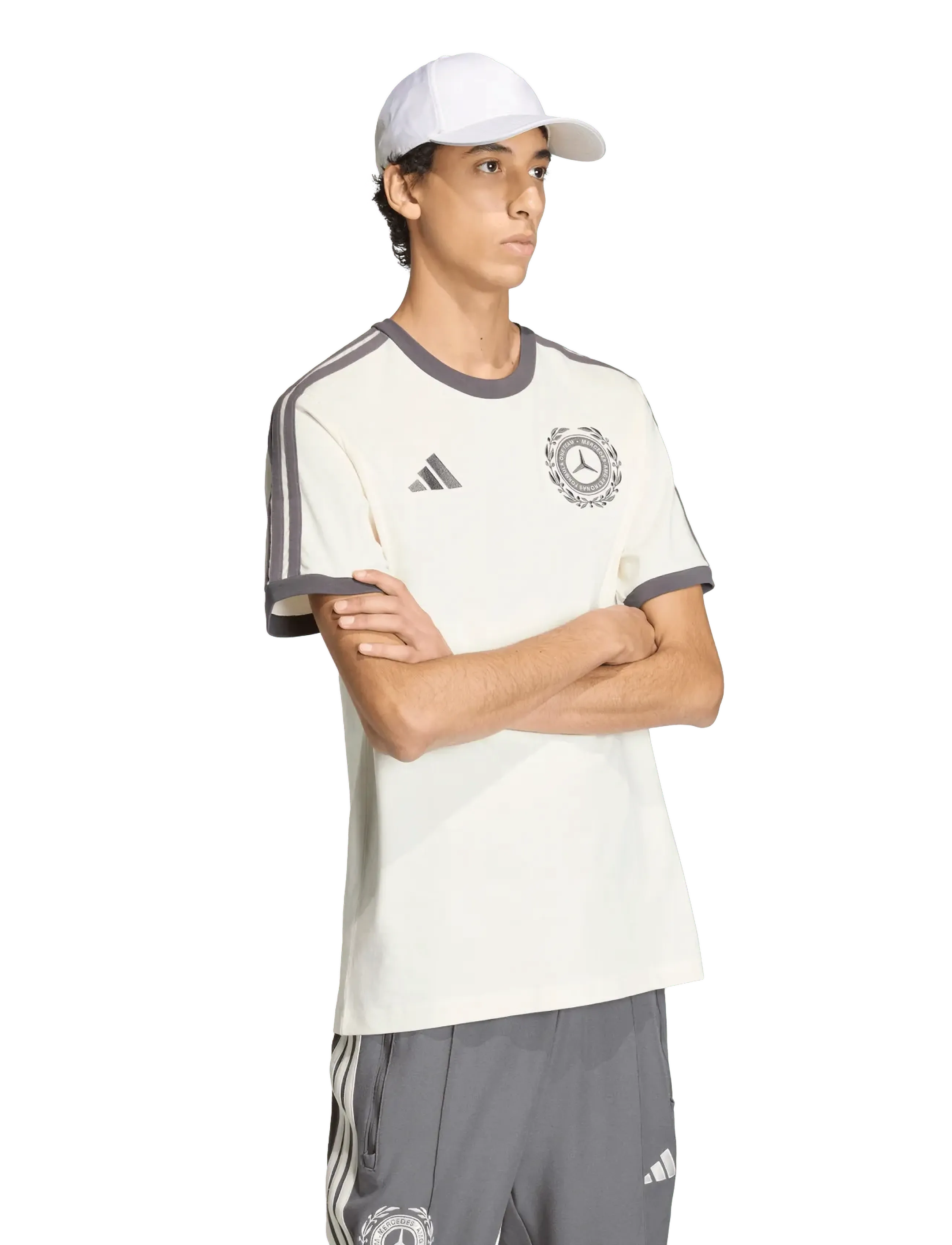 adidas Performance MER SA ICN TEE - T-Shirts - OWHITE/GRANIT / cream