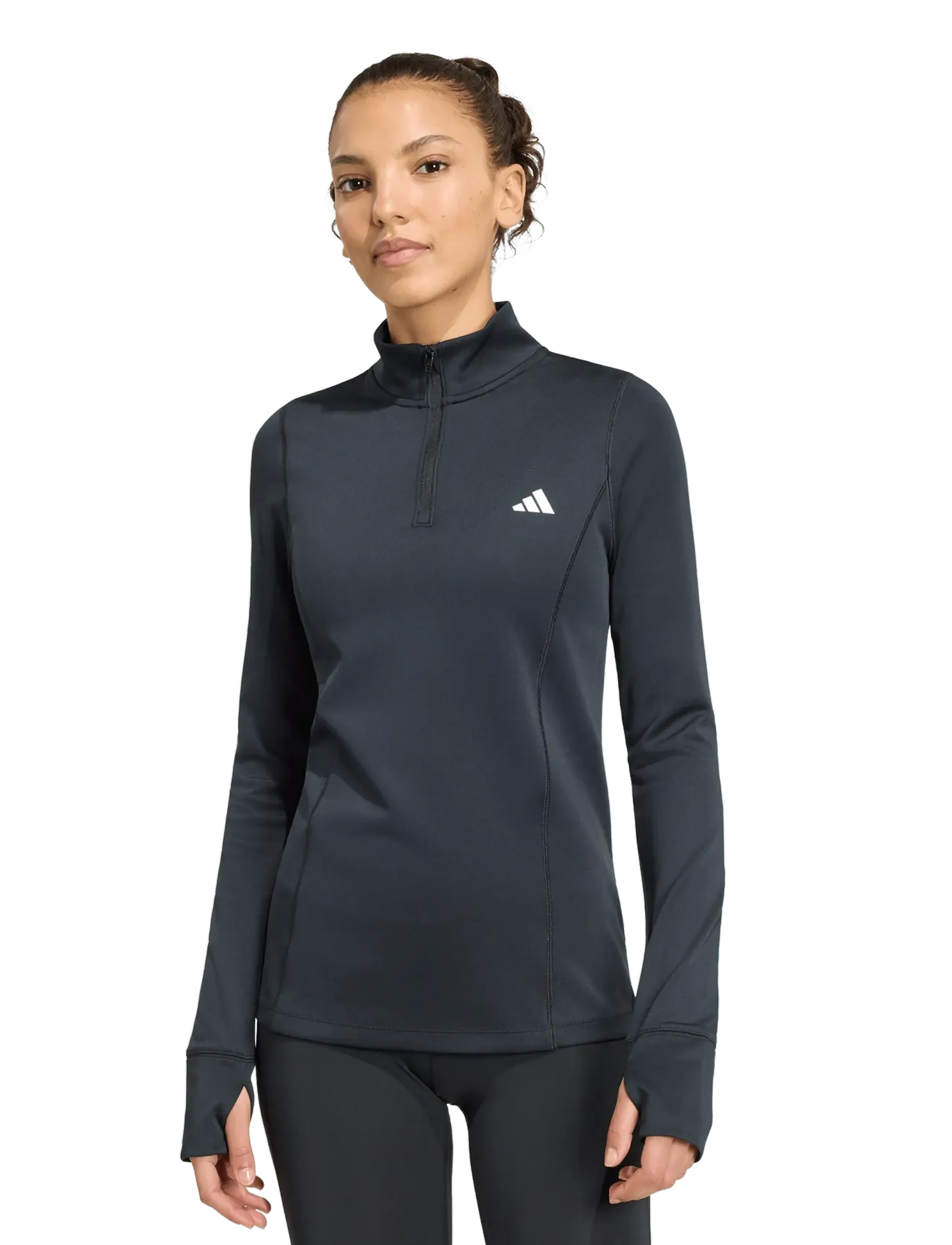 adidas Performance WE MIN 1/4 ZIP - T-Shirts & Tops - BLACK / black
