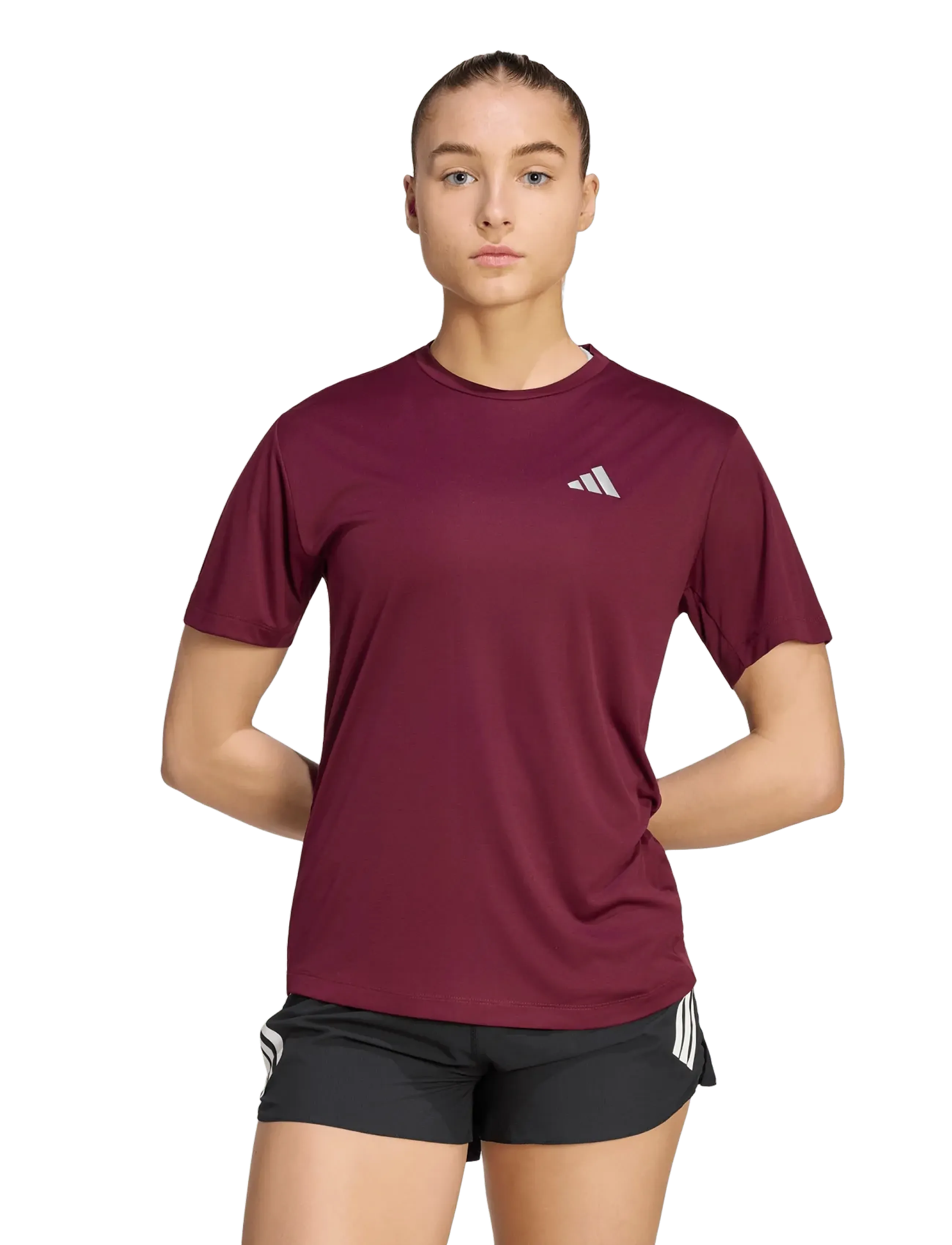 adidas Performance Run Ess Tee W, M, Burgundy