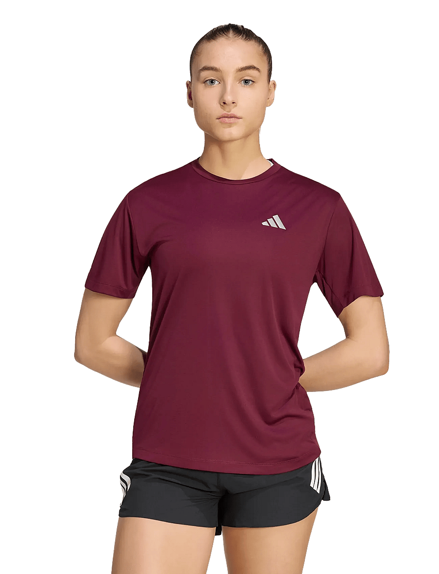 adidas Performance - Run Ess Tee W - t-shirts - maroon - 0