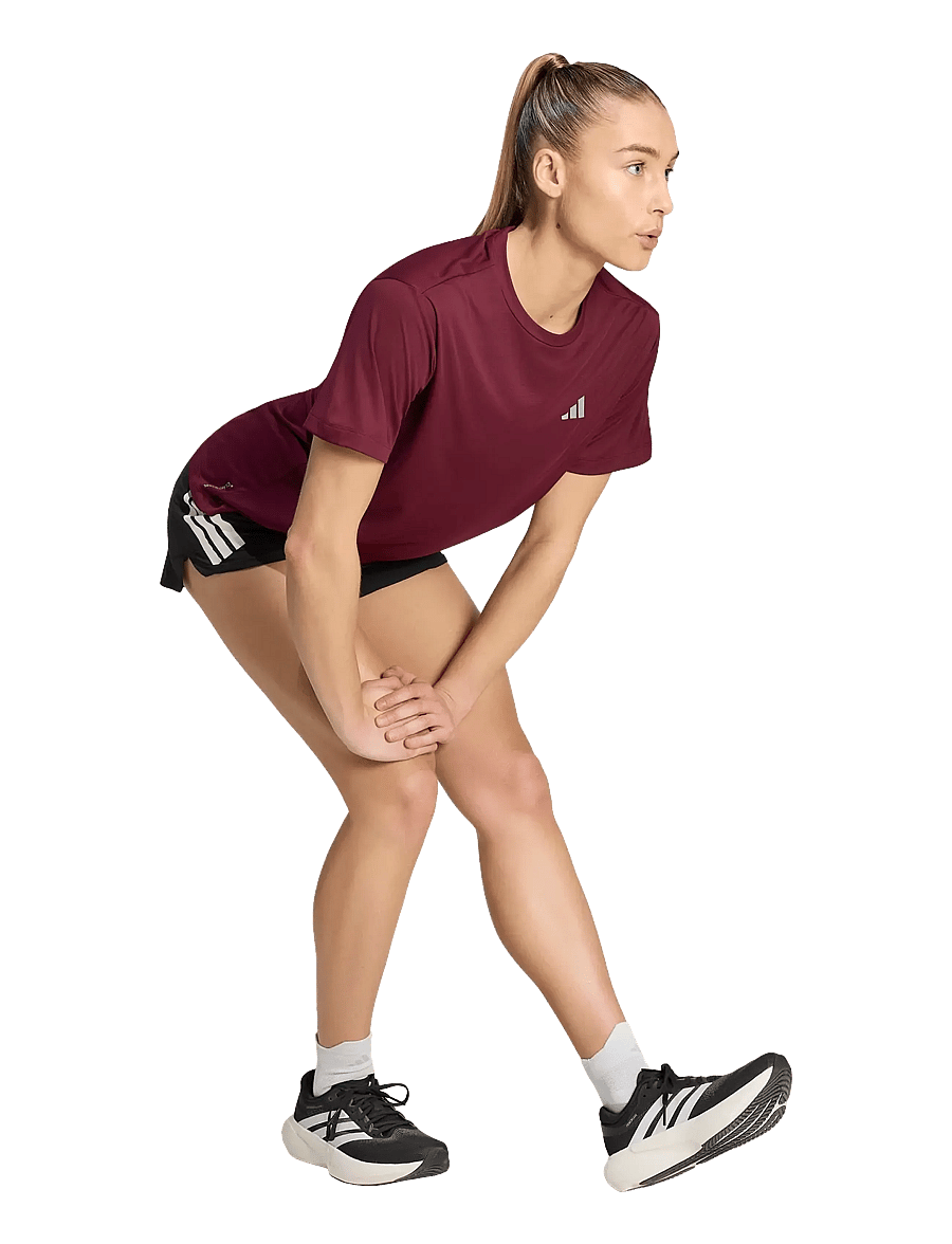 adidas Performance - Run Ess Tee W - t-shirts - maroon - 2