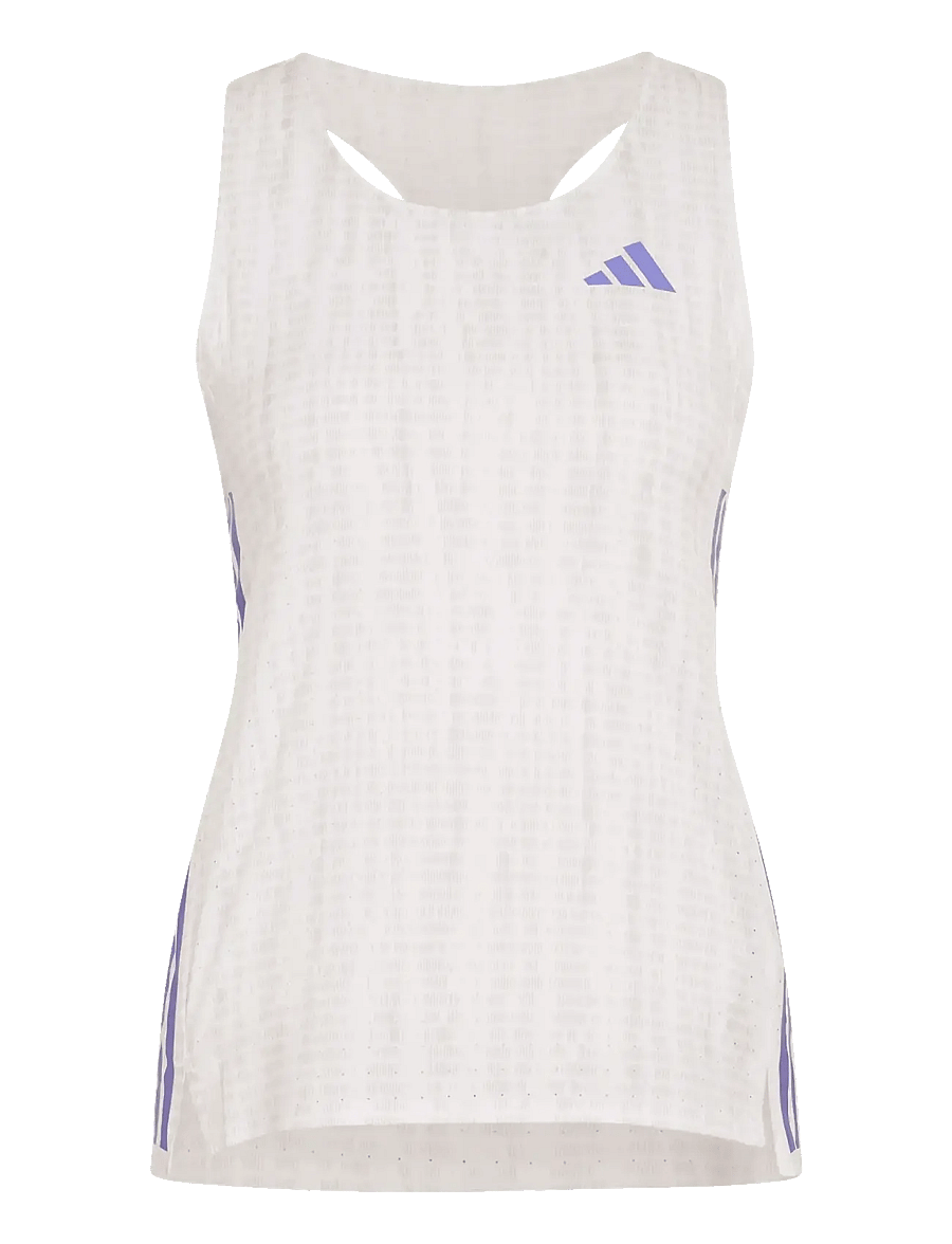 adidas Performance - ADIZERO SNGLT W - Õlapaeltega pluusid - white/solpur - 1