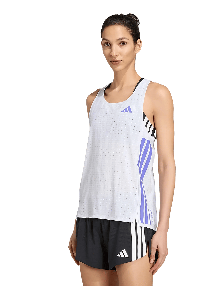adidas Performance - ADIZERO SNGLT W - Õlapaeltega pluusid - white/solpur - 2