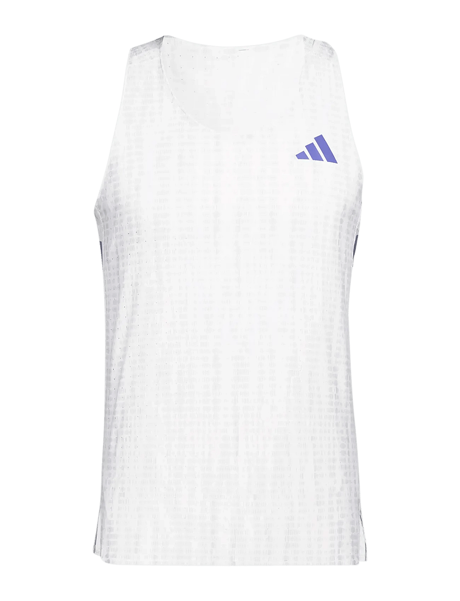 adidas Performance - ADIZERO SNGLT M - Õlapaeltega pluusid - white/solpur - 1