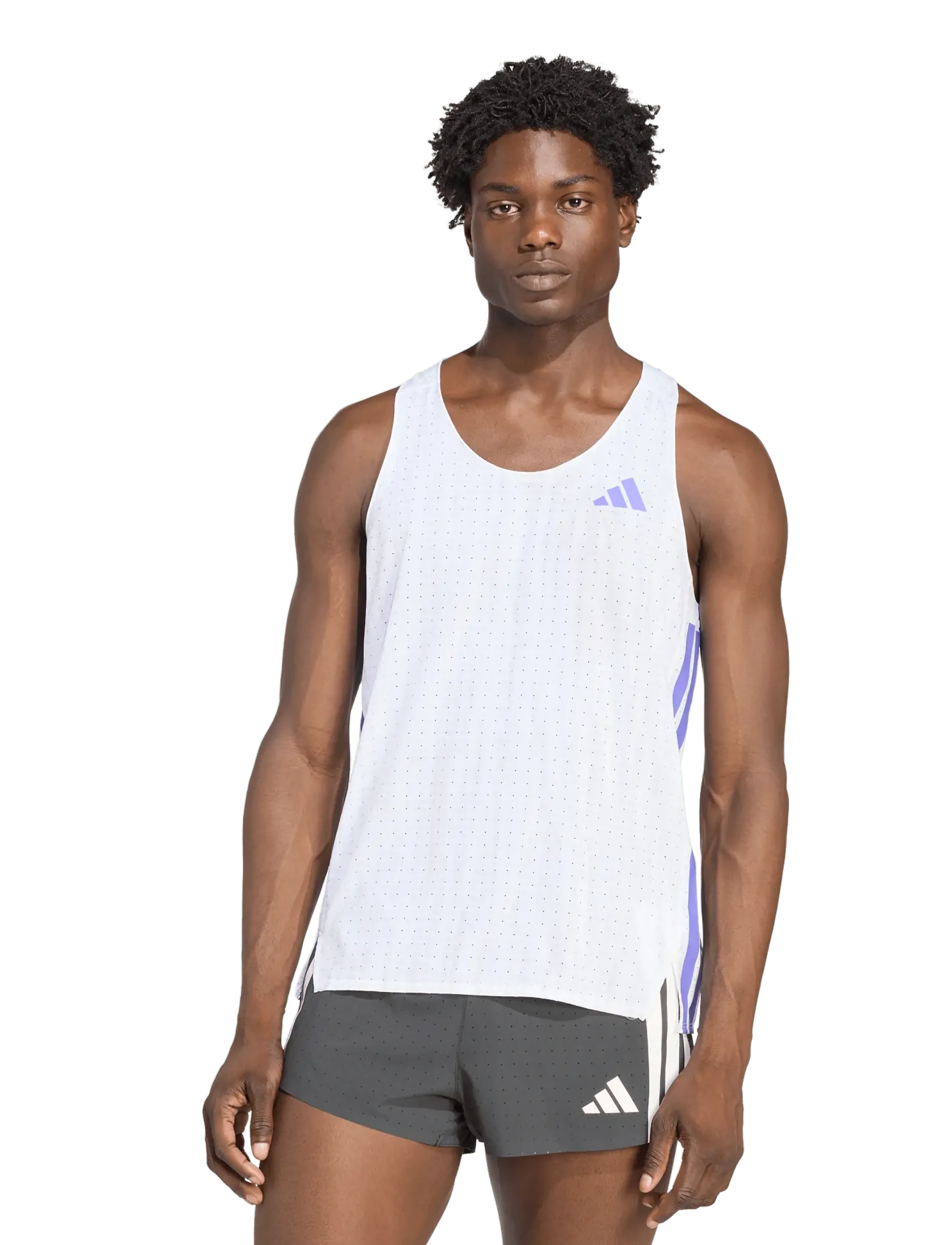 adidas Performance - ADIZERO SNGLT M - Õlapaeltega pluusid - white/solpur - 2