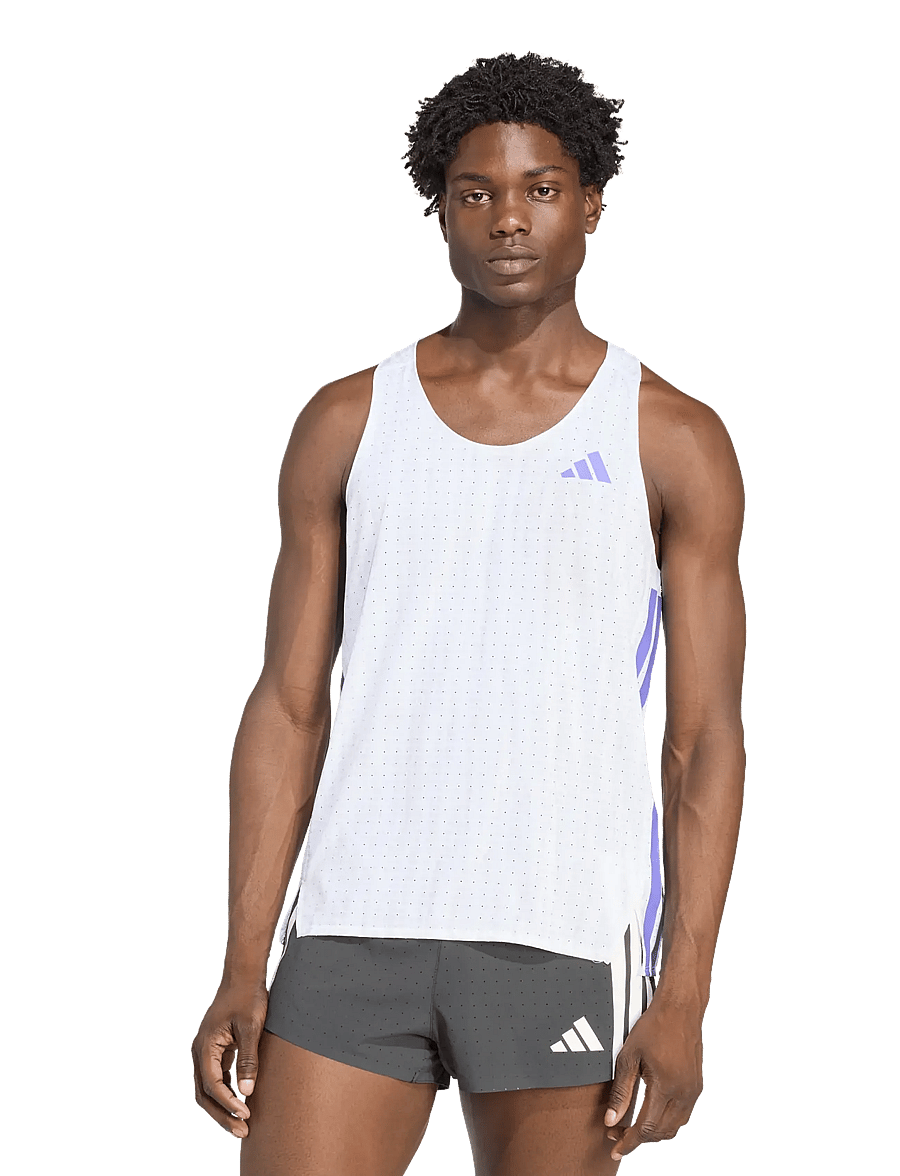 adidas Performance - ADIZERO SNGLT M - Õlapaeltega pluusid - white/solpur - 2