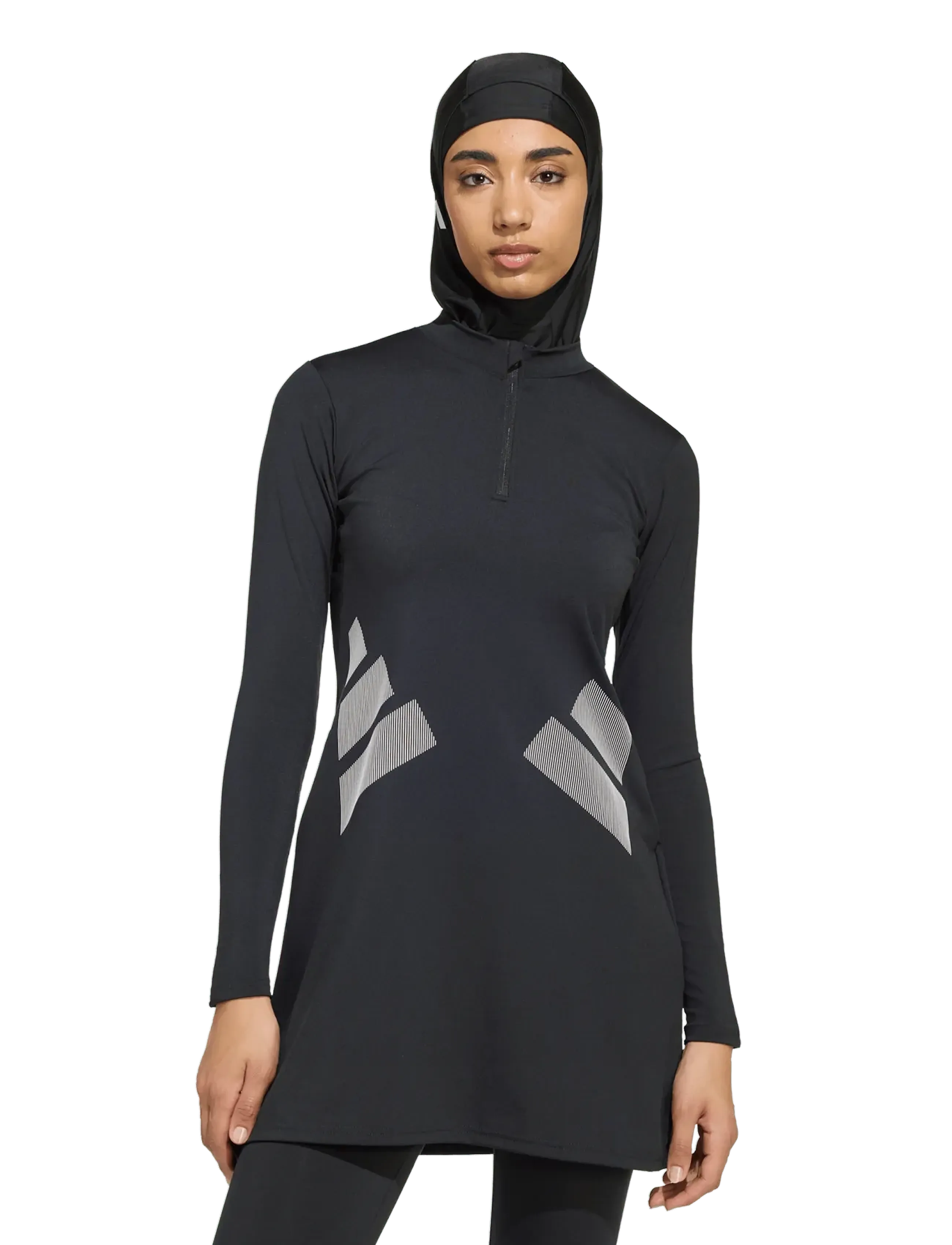 adidas Performance - BB LS SWIM TOP - black/white - 3