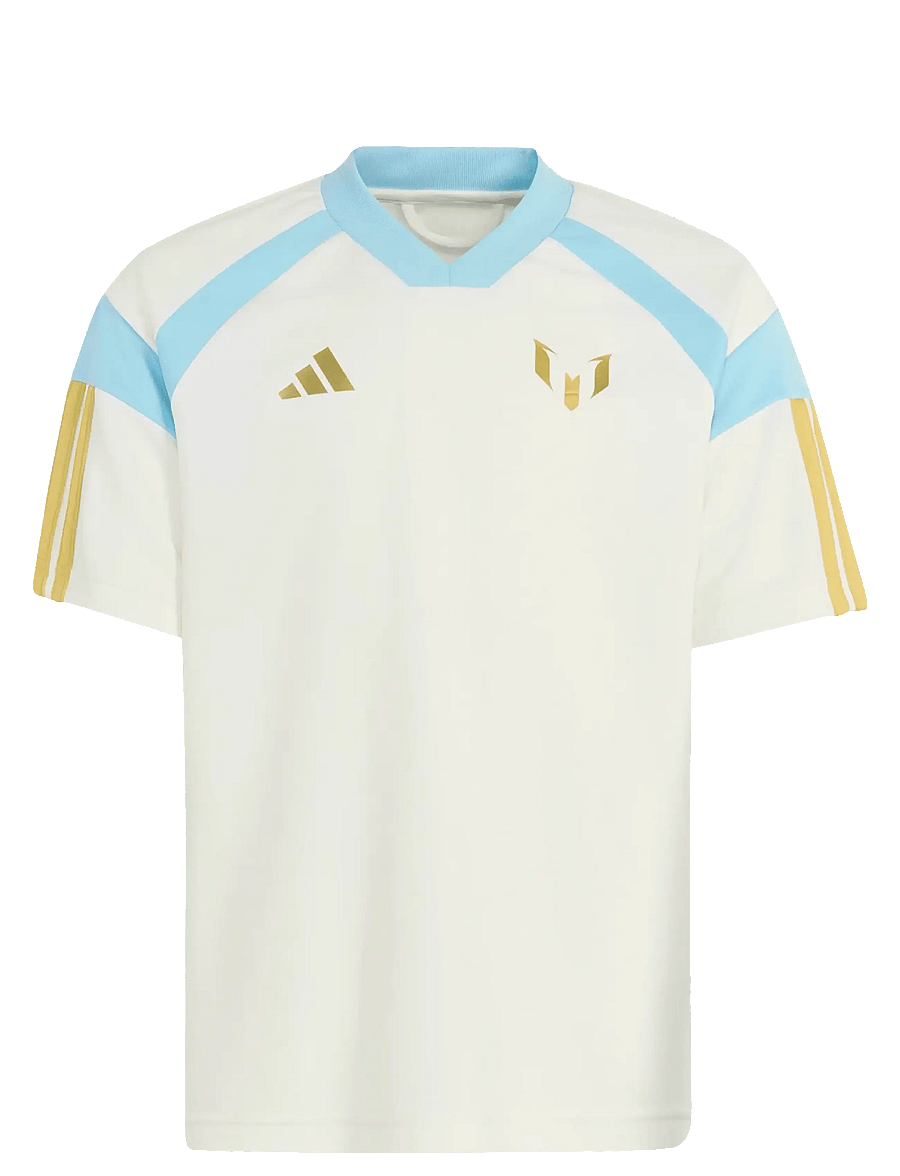 adidas Performance - MESSI HOT TEE Y - sports tops - owhite/iceblu - 0