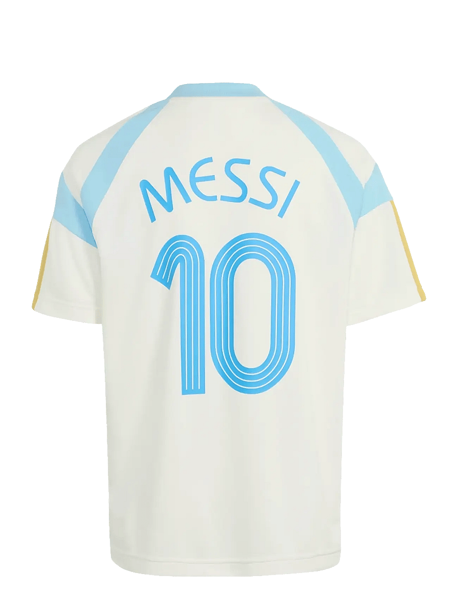 adidas Performance - MESSI HOT TEE Y - sports tops - owhite/iceblu - 1