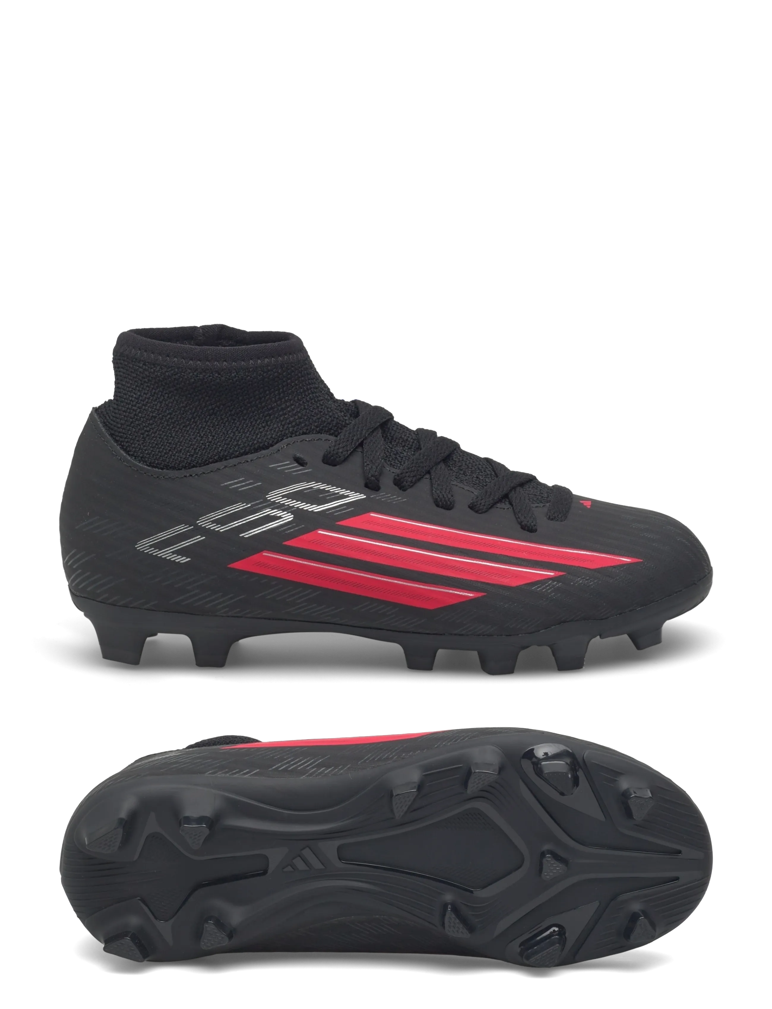 adidas Performance F50 CLUB MID FG/MG J - Nieuwe Mode - CBLACK/LUCRED/CBLACK / black
