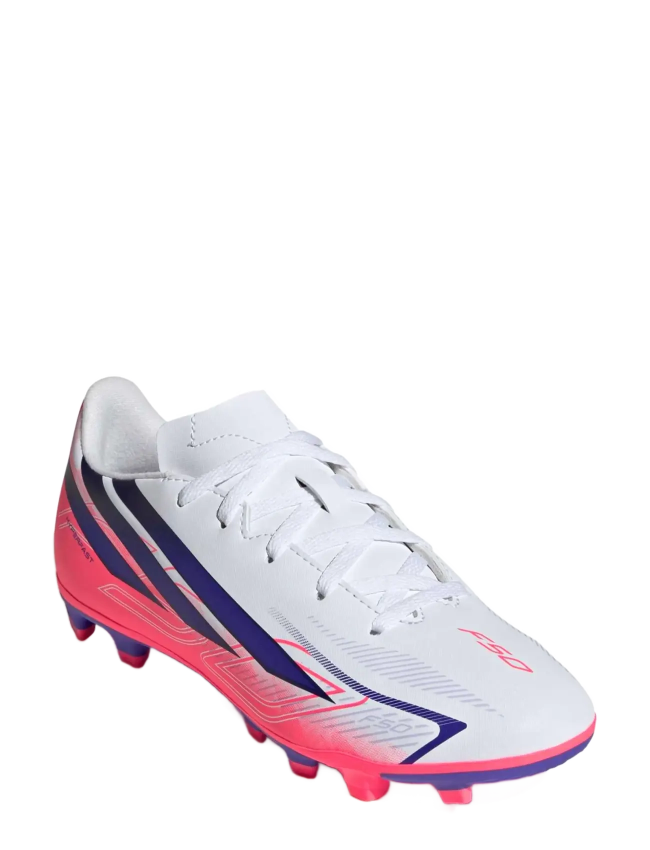 adidas Performance F50 HYPERFAST CLUB FG/MG J - Vis alt - FTWWHT/SOLPUR/SOLTUR / white