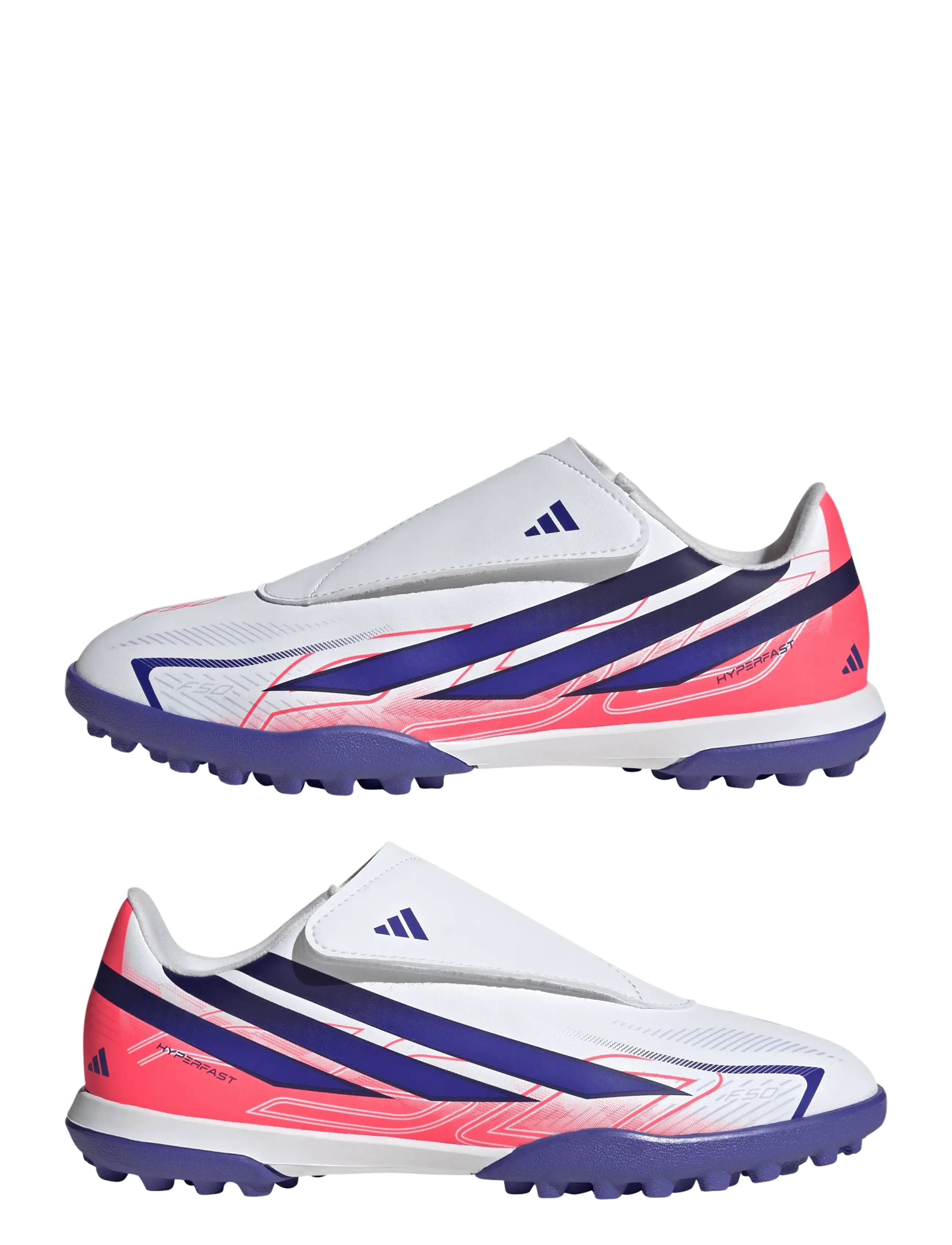 adidas Performance - F50 HYPERFAST CLUB VEL TF J - fodboldstøvler - ftwwht/solpur/soltur - 5