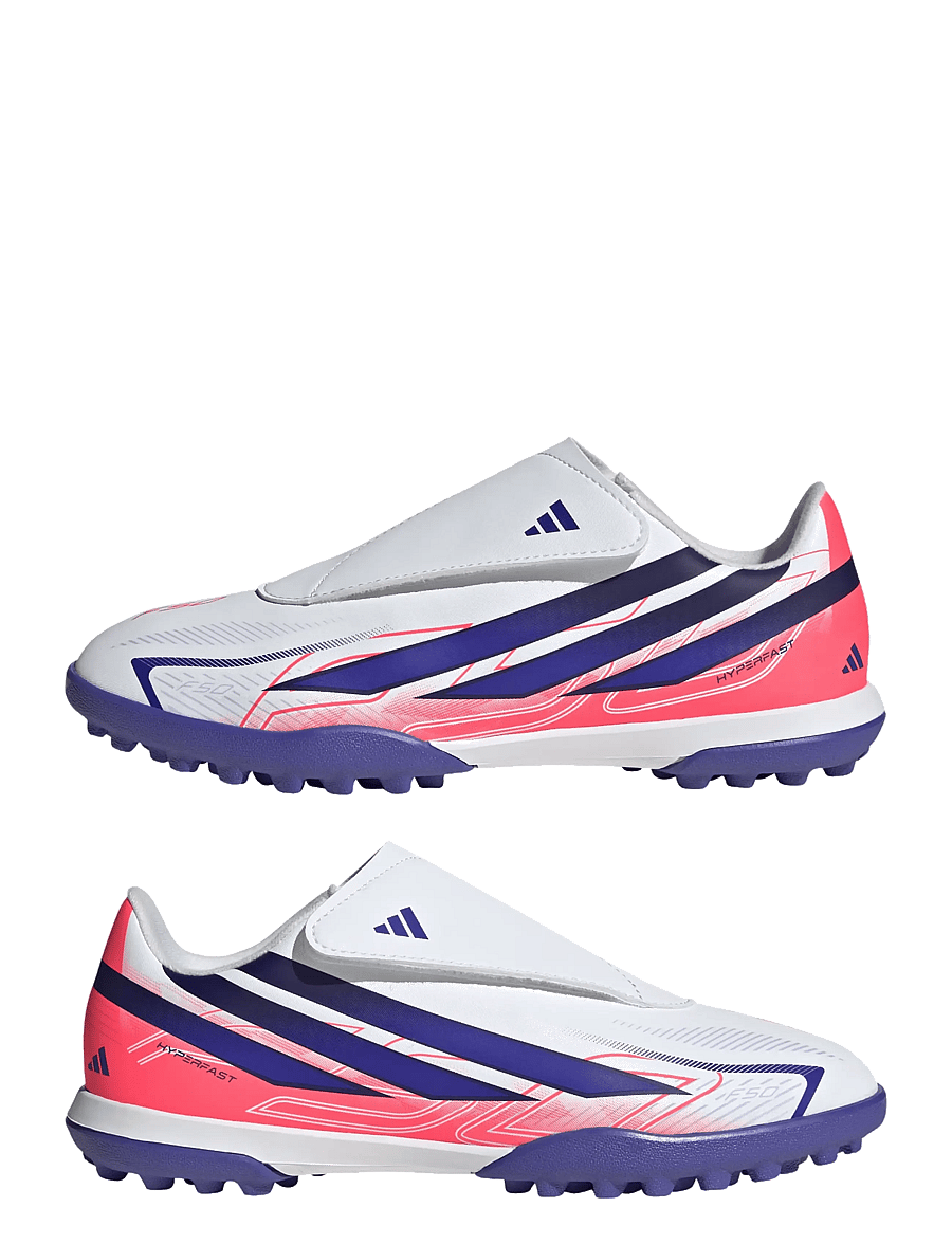 adidas Performance - F50 HYPERFAST CLUB VEL TF J - fodboldstøvler - ftwwht/solpur/soltur - 5
