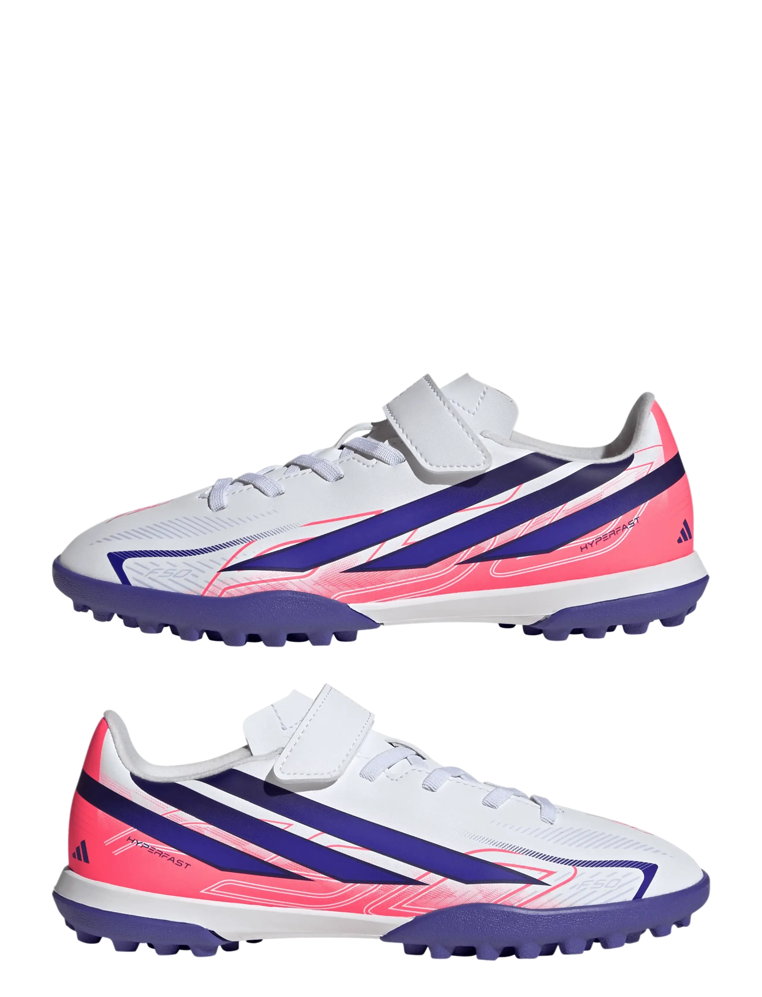adidas Performance - F50 HYPERFAST CLUB H&L TF J - fodboldstøvler - ftwwht/solpur/soltur - 5