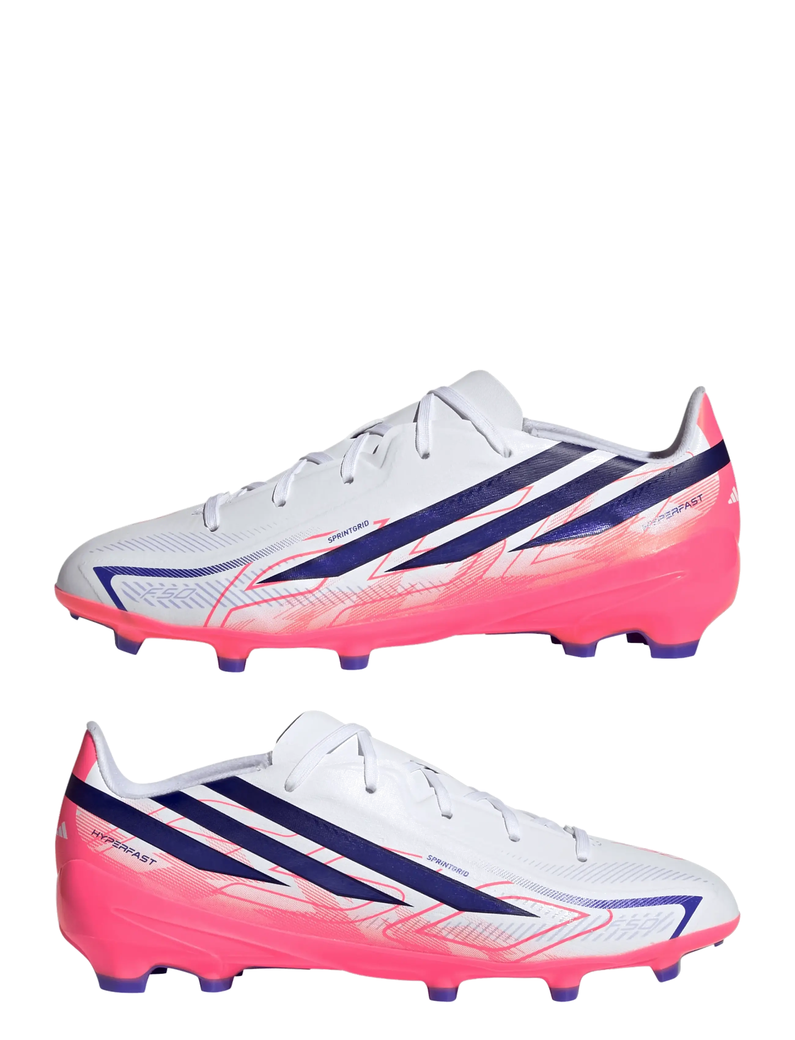 adidas Performance - F50 HYPERFAST LEAGUE FG J - fodboldstøvler - ftwwht/solpur/soltur - 5