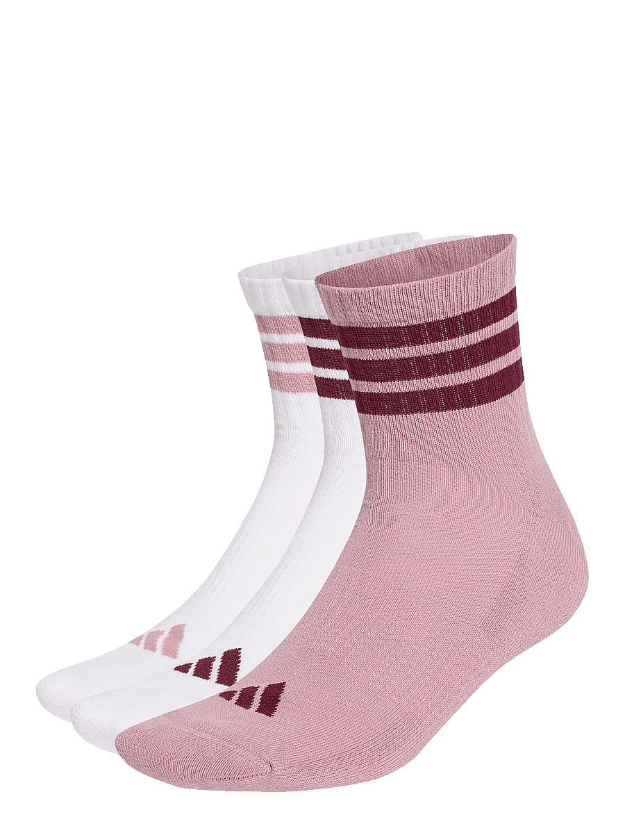 adidas Performance - 3S ESS C MID 3P - sportstrømper - white/magmau/maroon - 0