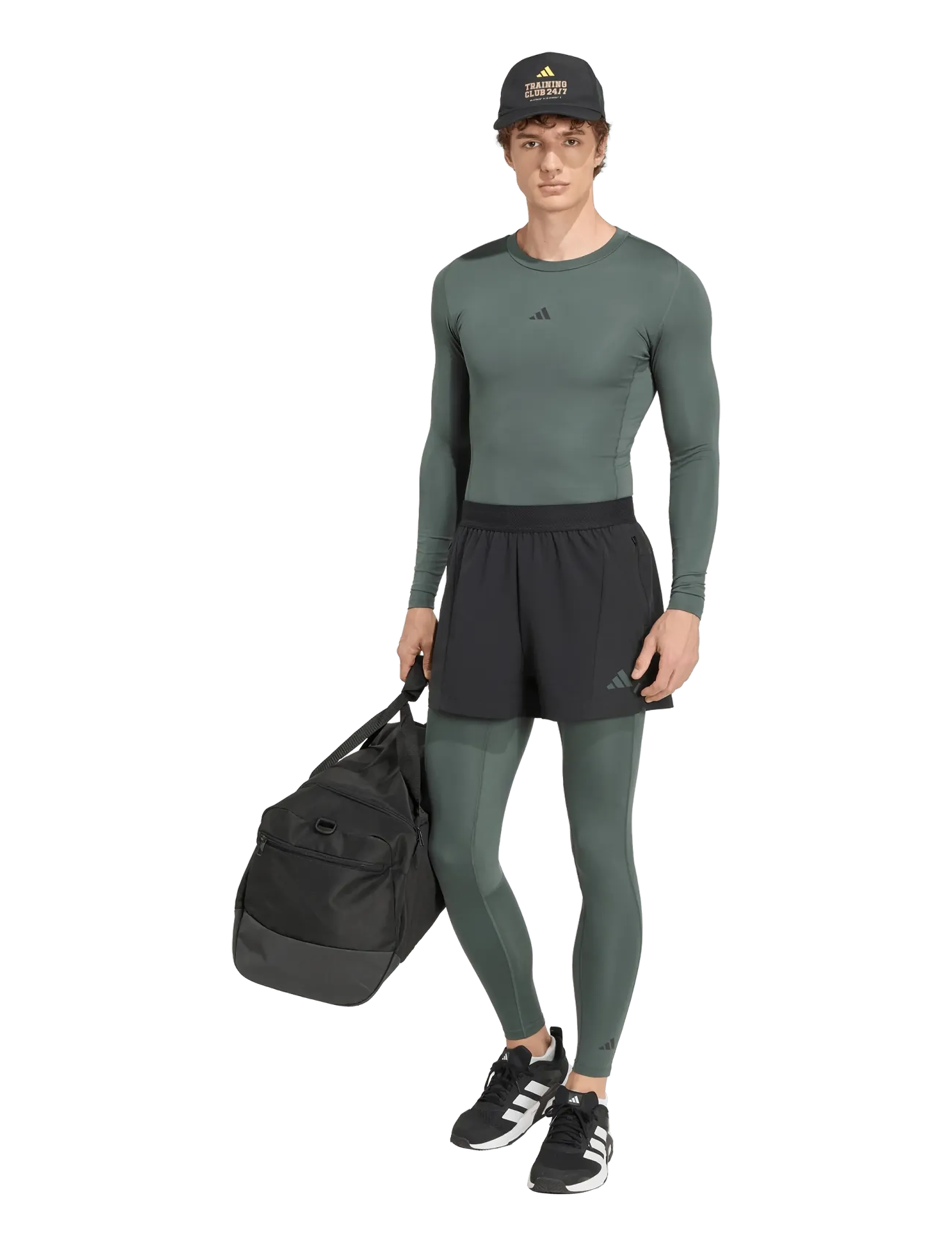 adidas Performance Tf Ls Tee, Herren, Techfit Langarm T-Shirt, Khakigrün, Gr.L