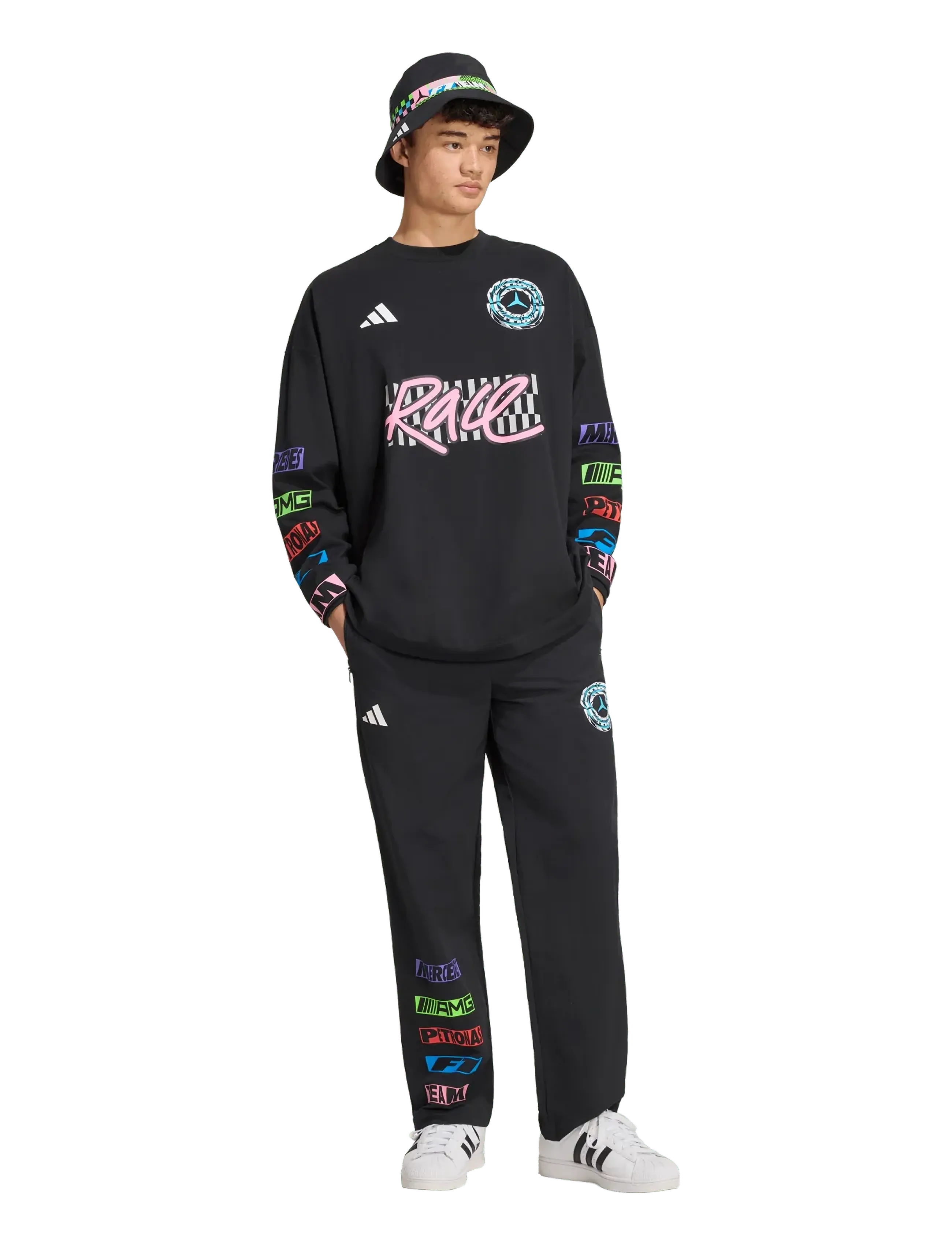 adidas Performance Mercedes Amg Petronas F1 Team Long-Sleeved Tee, XXL, Sports Oberteile & T-shirts, Schwarz - Sport Long Sleeve Oberteile, Frauen