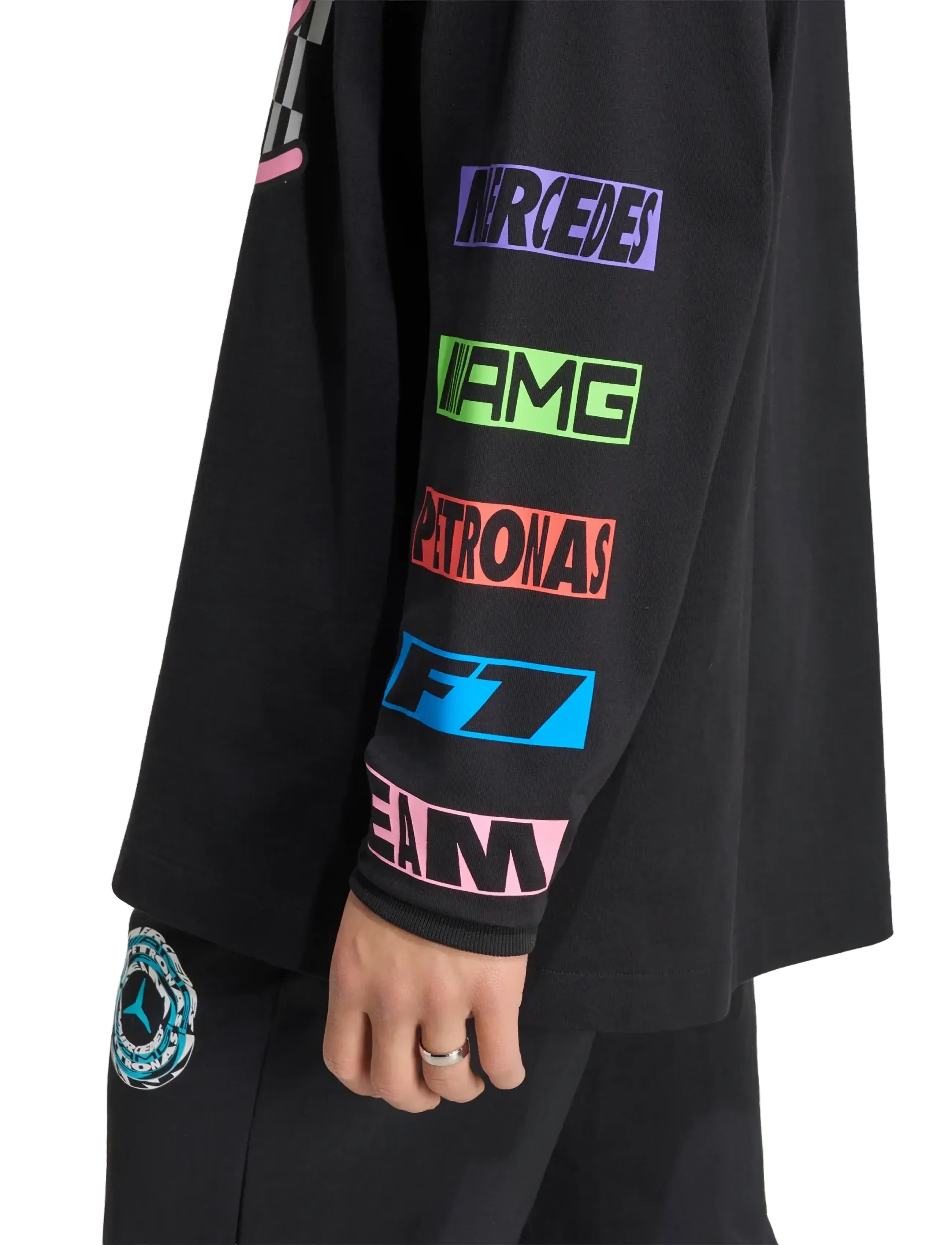 adidas Performance Mercedes AMG Petronas F1 Team Long-Sleeved TEE - T-Shirts - BLACK / black