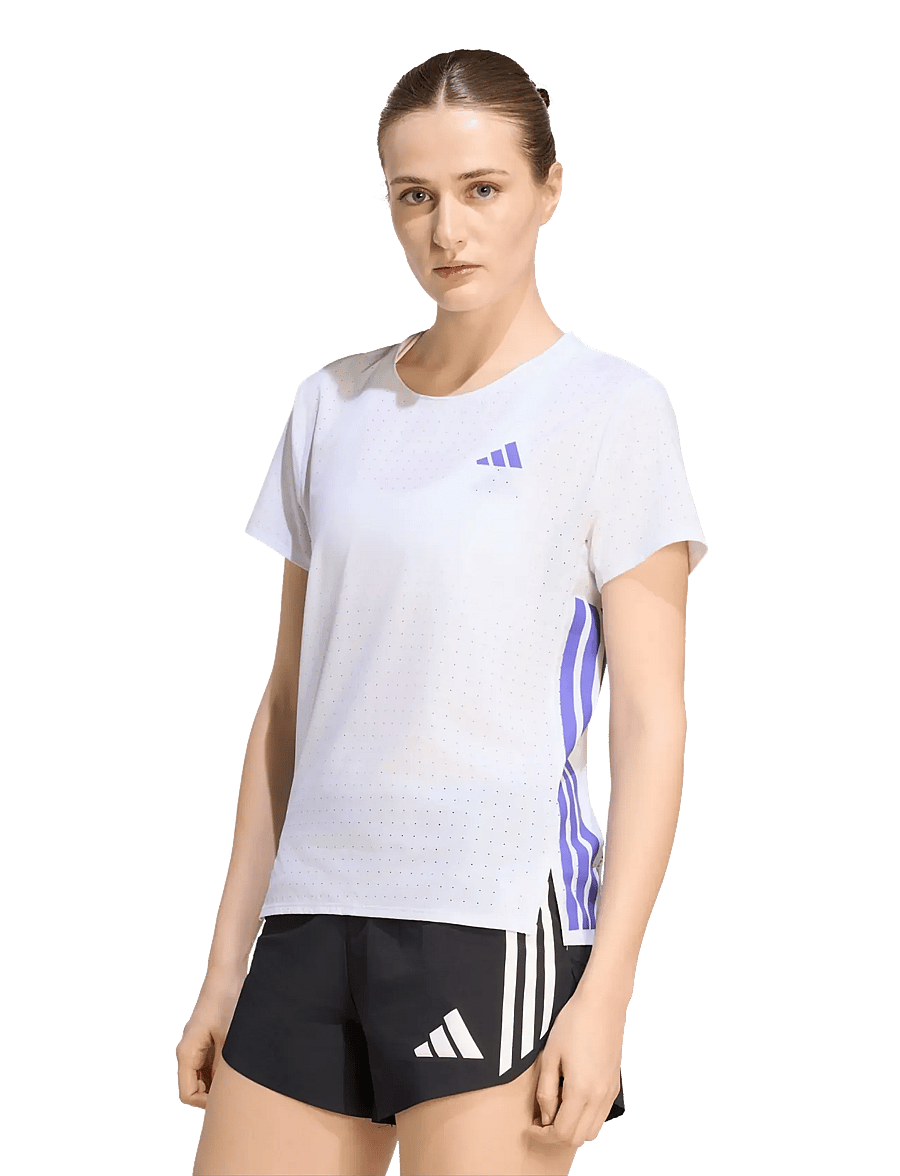 adidas Performance - ADIZERO TEE W - t-shirts - white/solpur - 2
