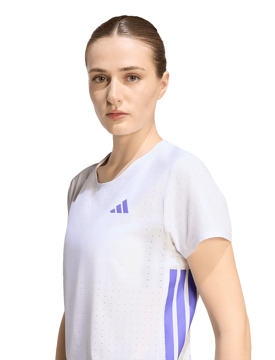 adidas Performance - ADIZERO TEE W - t-shirts - white/solpur - 3