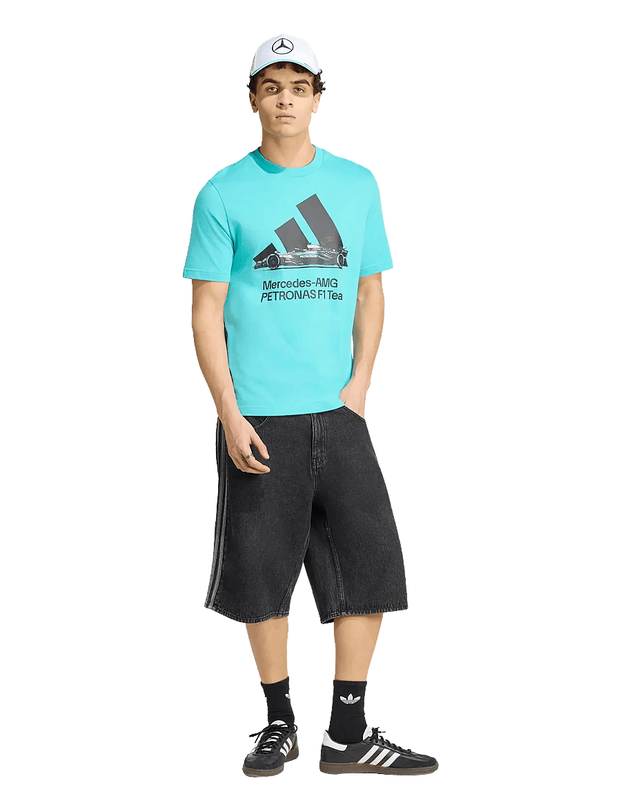 adidas Performance - MER GFX TEE 05M - oberteile & t-shirts - semiru/black - 2