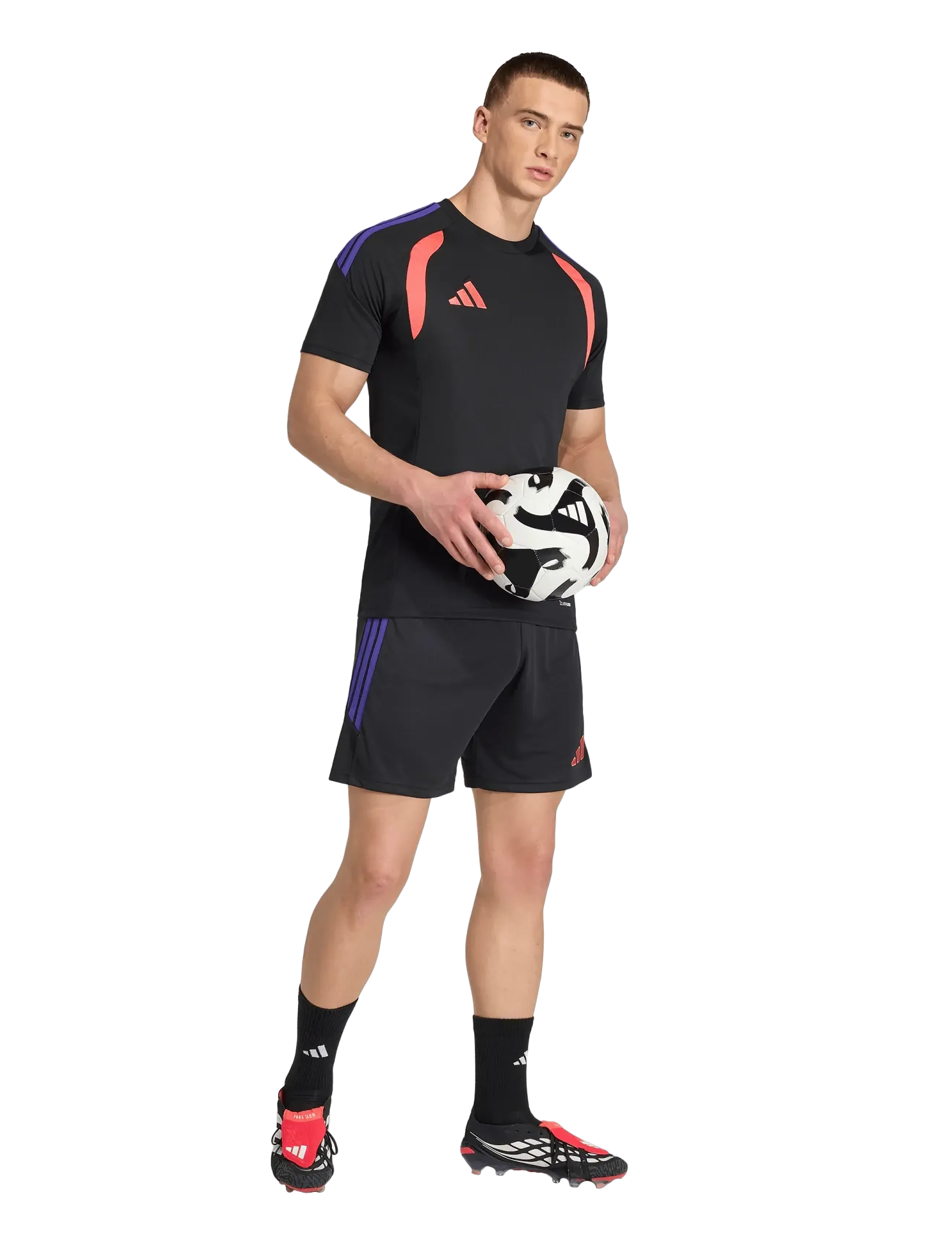 adidas Performance - TIRO26L JSY M - oberteile & t-shirts - black/purpur/semtur - 0