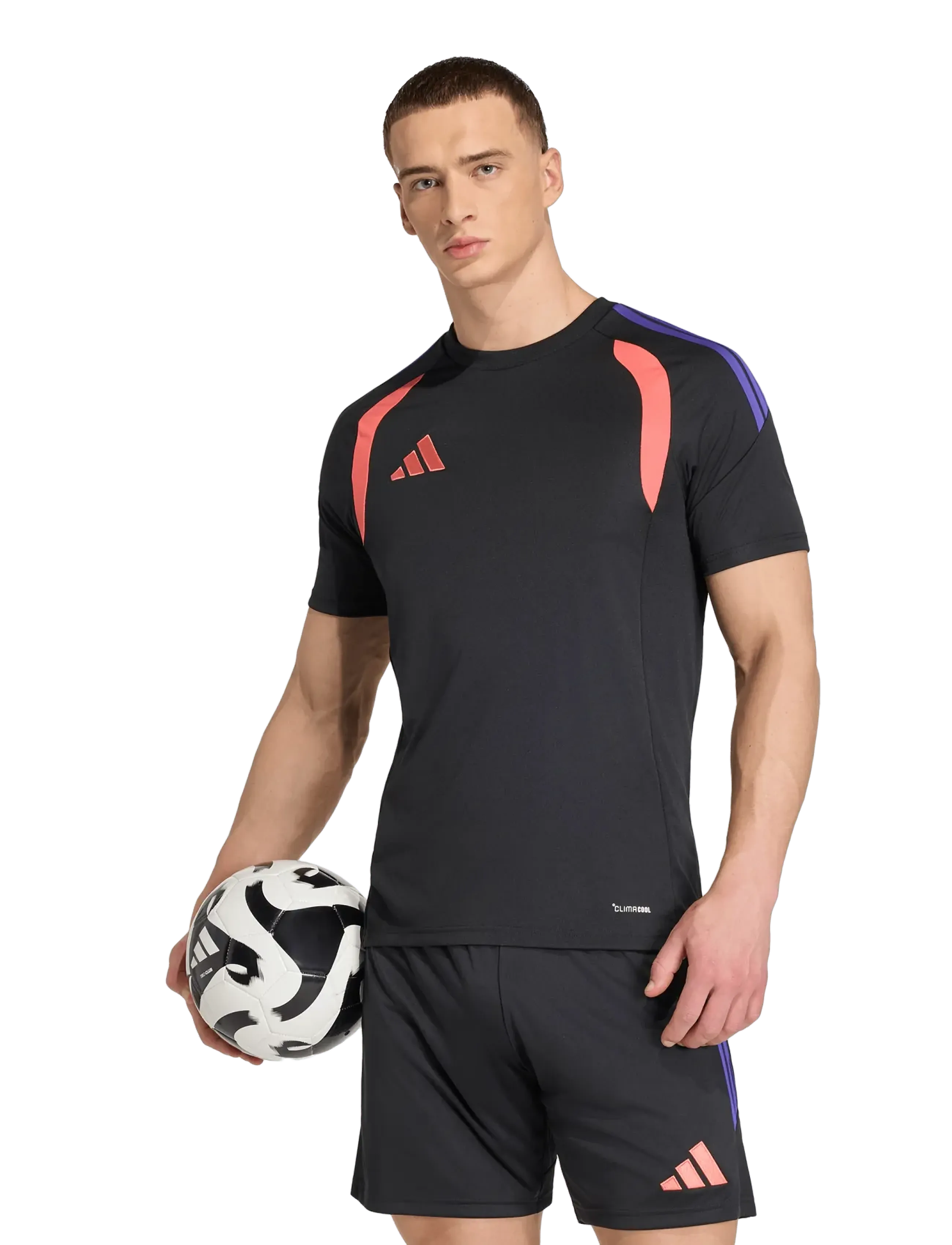 adidas Performance - TIRO26L JSY M - oberteile & t-shirts - black/purpur/semtur - 3