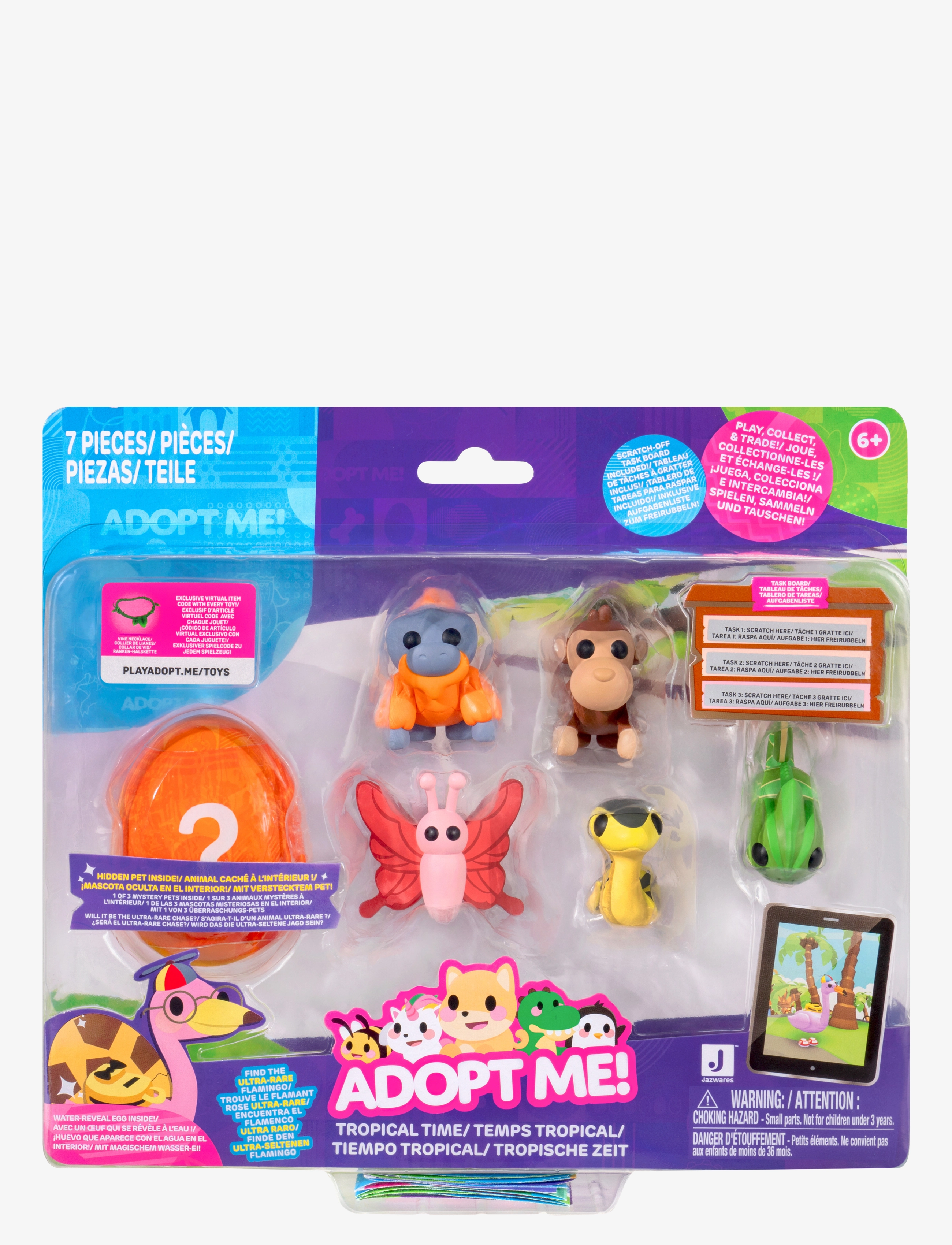 Adopt Me 6 Figure Pack Tropical Time, Børn, Dyr, Multi/mønstret, Str: ONE SIZE