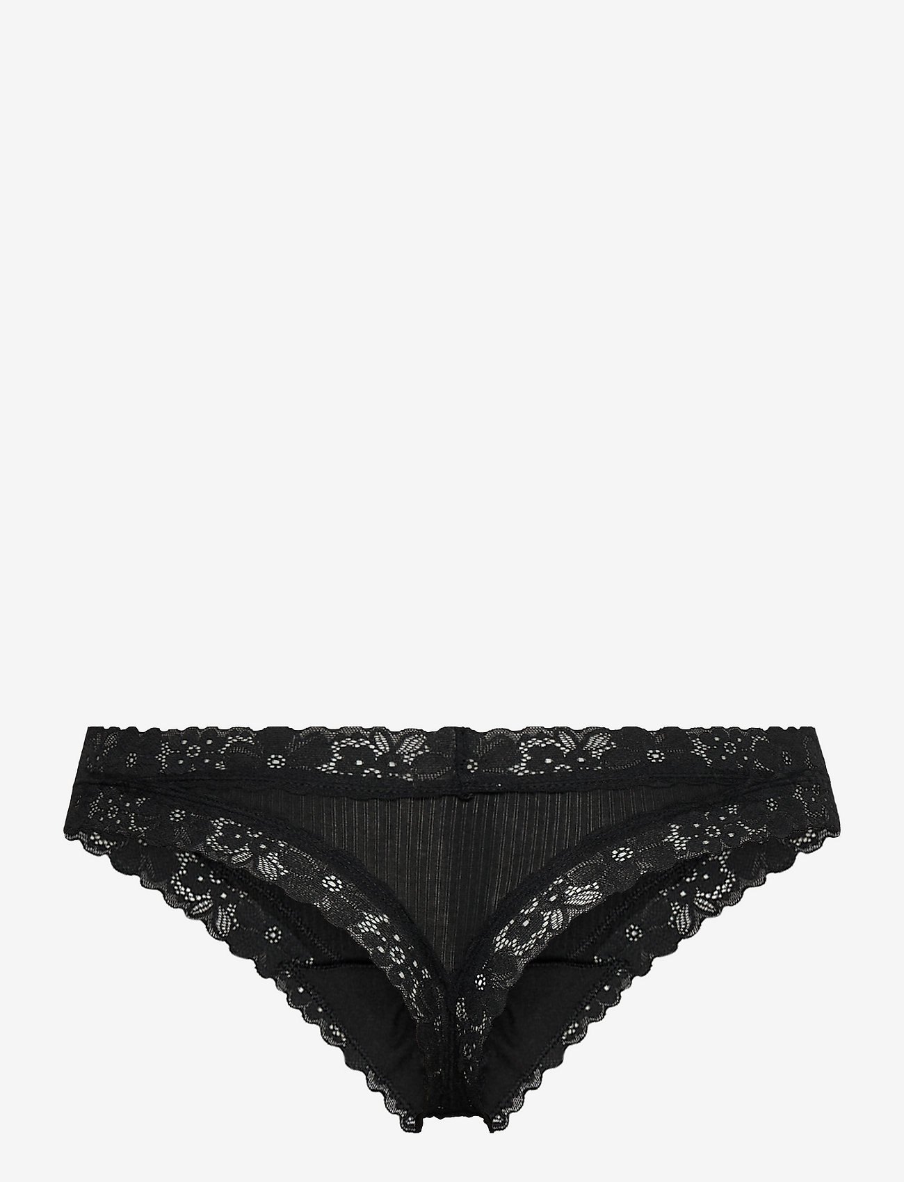 Aerie - CRAFT LACE PANEL THONG - true black - 1