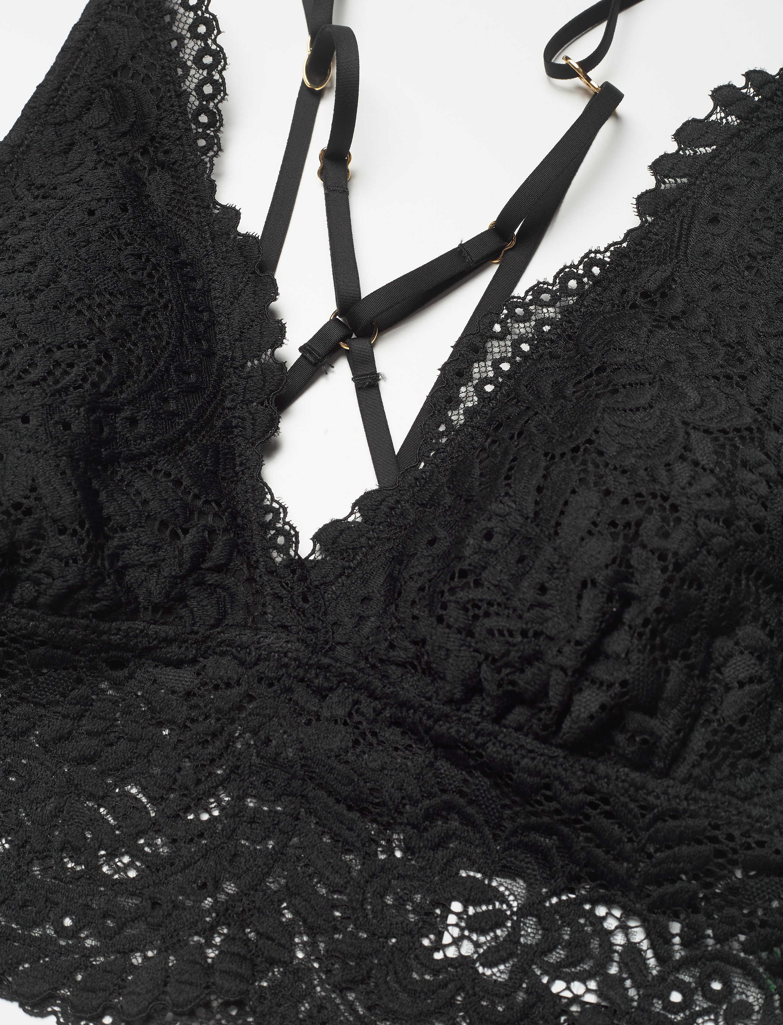 Aerie - PAISLEY SKINNY PLUNGE RMV PADS - true black - 2