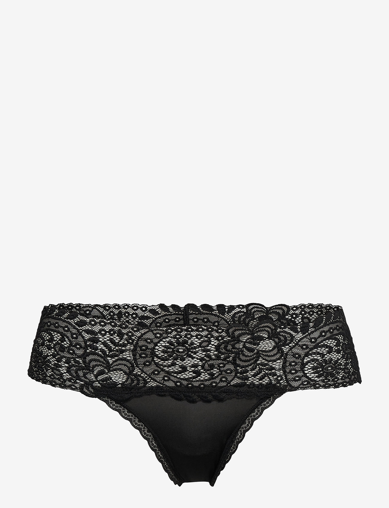 Aerie - 10CM FAR OUT LACE THONG (SOLID) - true black - 0